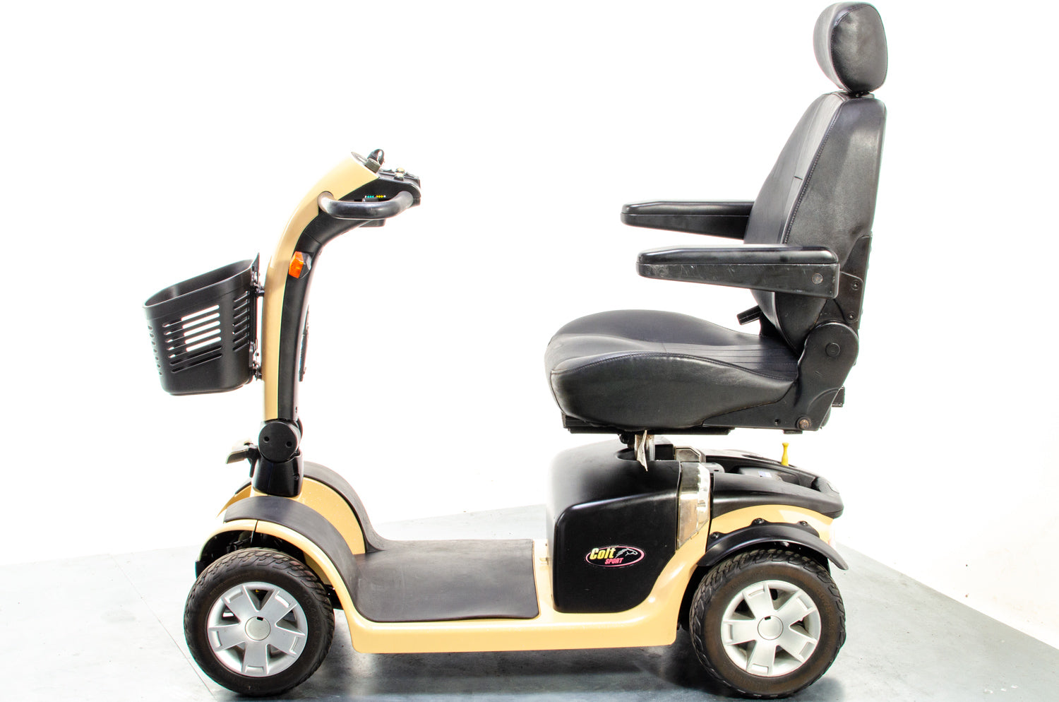 Pride Colt Sport Used Electric Mobility Scooter 8mph Transportable Suspension Road Pavement Beige Sparkle