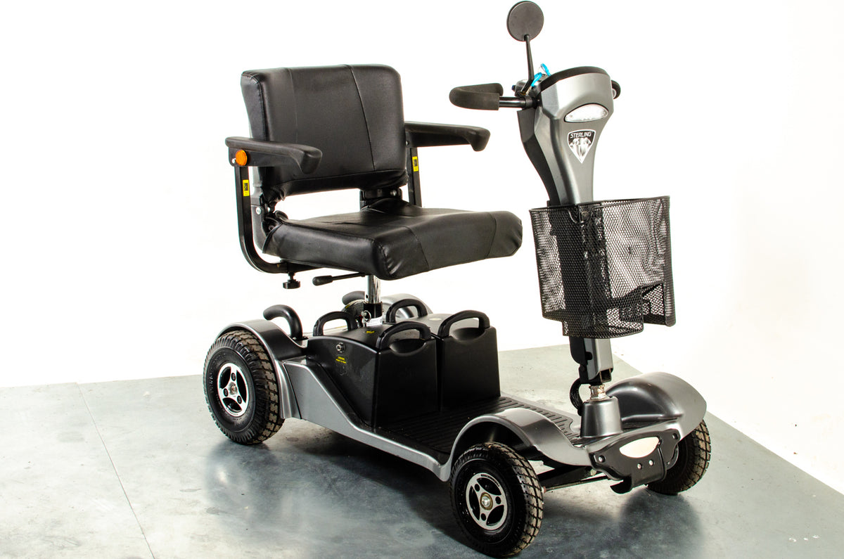 Sterling Sapphire 2 Used Mobility Scooter Midsize Transportable Pneumatic Tyres Folding Boot Grey Main image