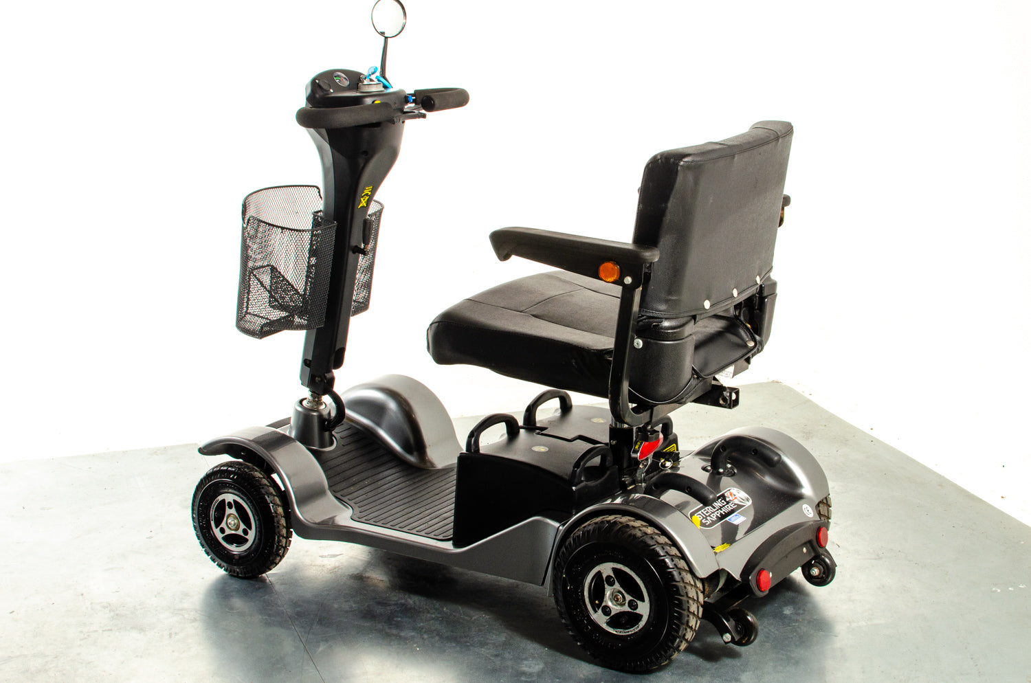 Sterling Sapphire 2 Used Mobility Scooter Midsize Transportable Pneumatic Tyres Folding Boot Grey