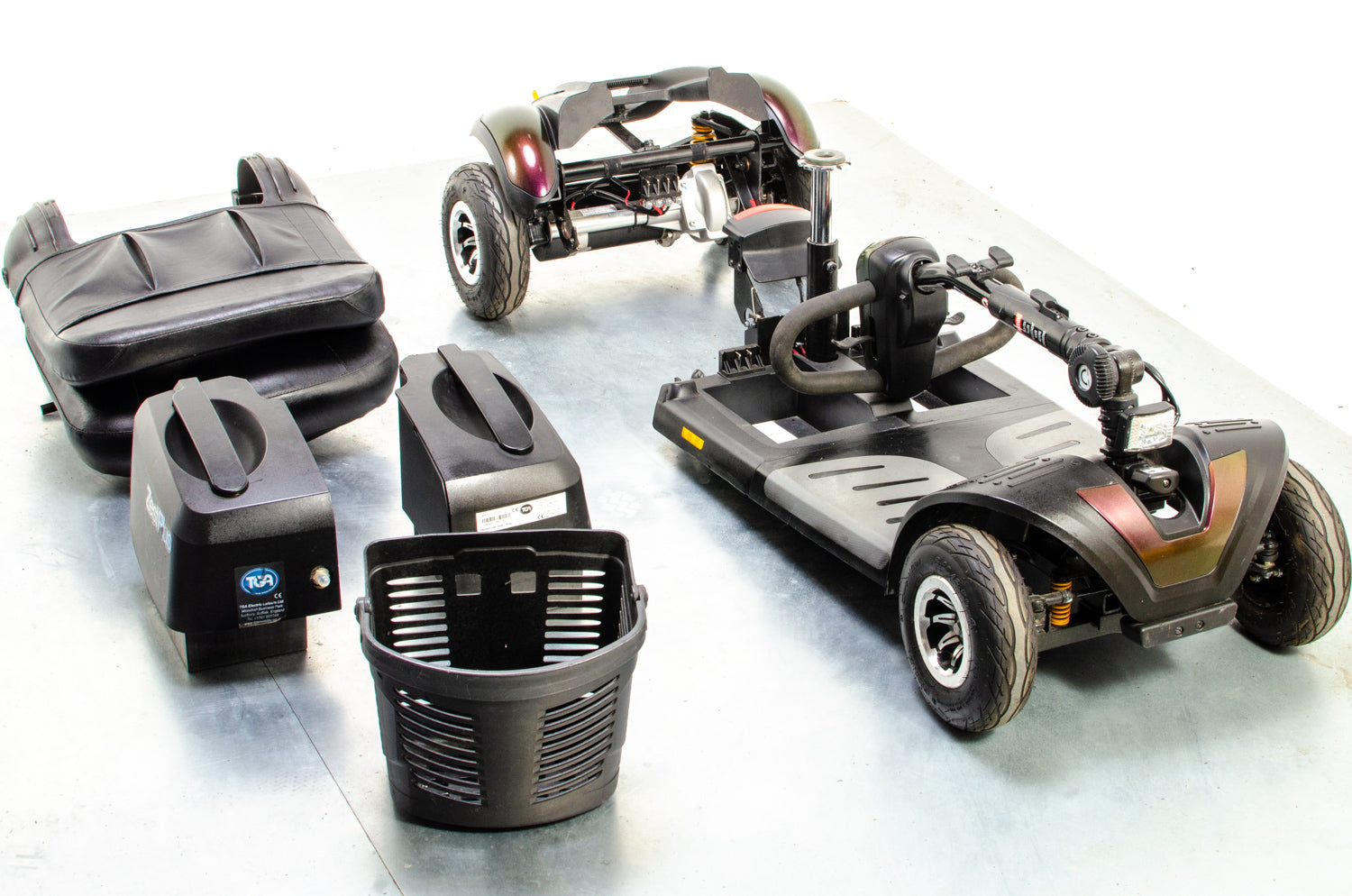 TGA Zest Plus Used Mobility Scooter Small Transportable Travel Pneumatic Tyres Secondary image