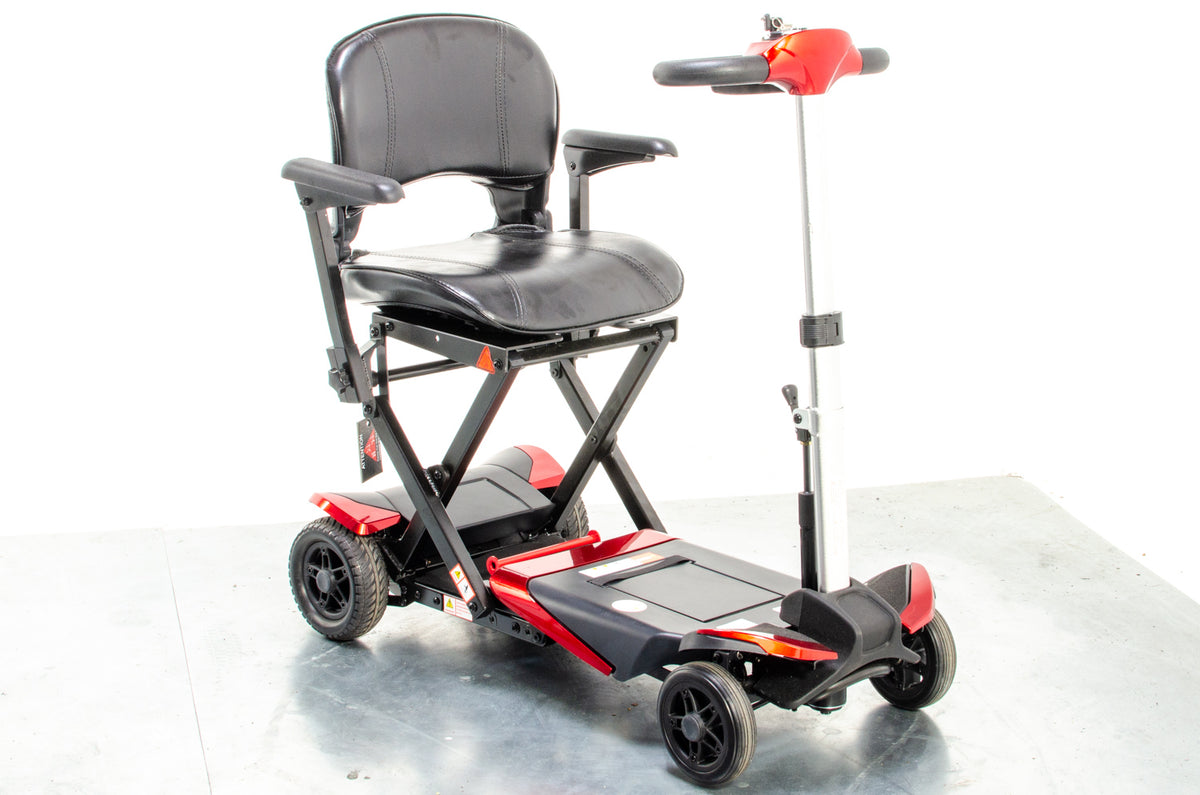 Monarch Smarti Remote Auto-Folding Used Mobility Scooter Lithium Travel Lightweight Red Main image