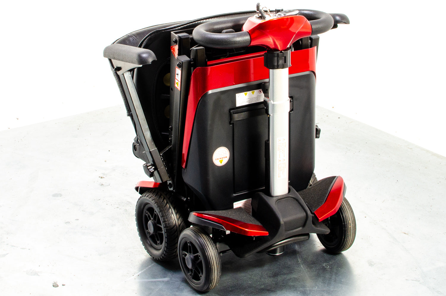 Monarch Smarti Remote Auto-Folding Used Mobility Scooter Lithium Travel Lightweight Red Secondary image