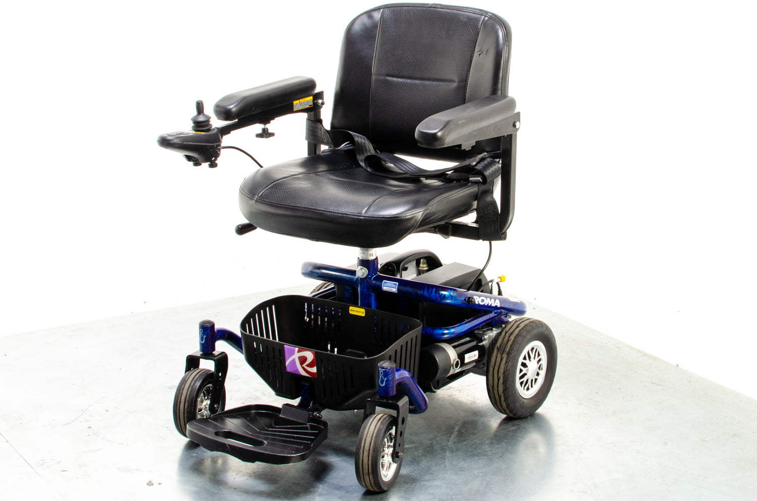 Roma Reno Elite Used Electric Wheelchair Powerchair Flame Blue indoor Outdoor