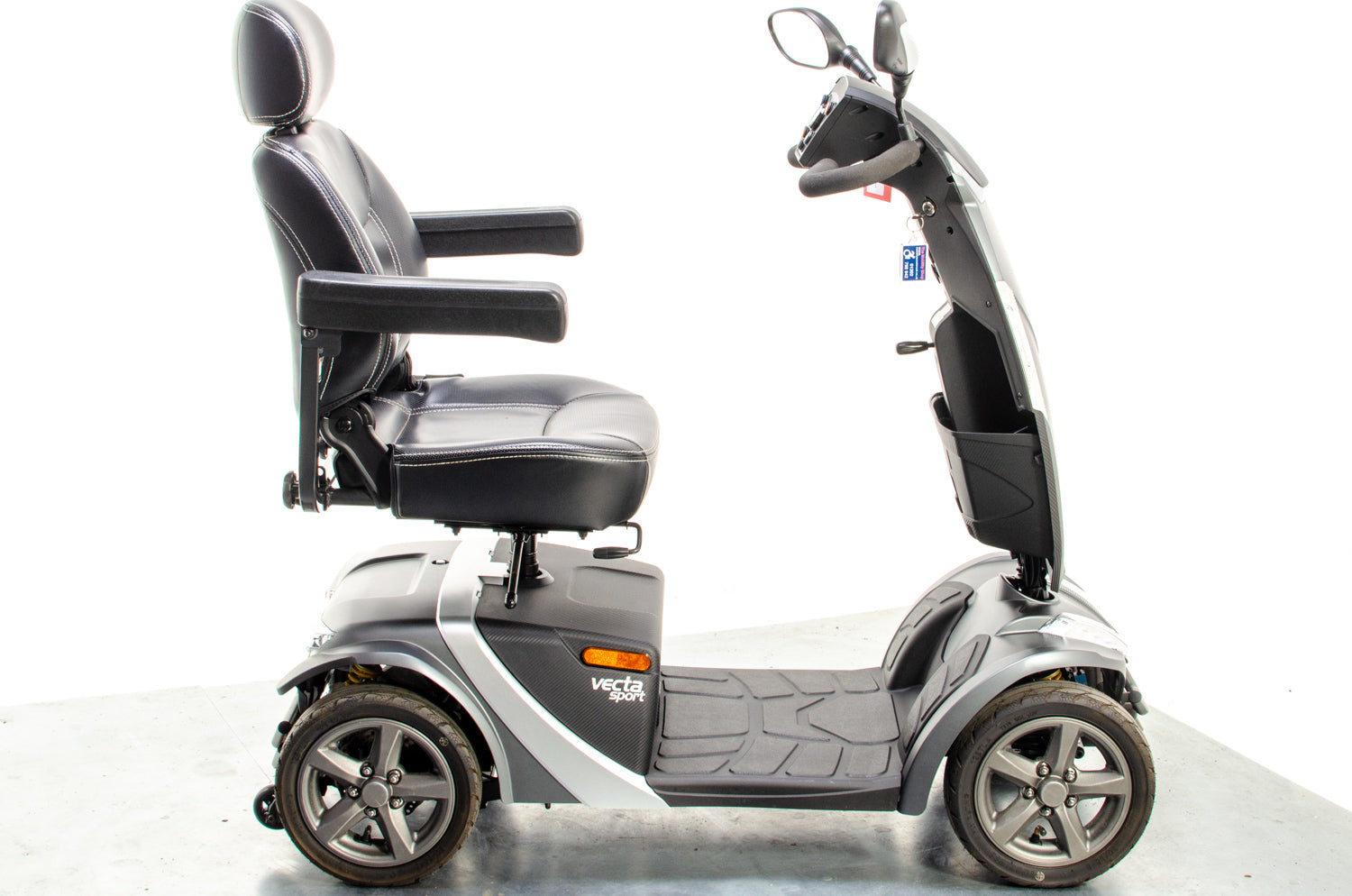 Rascal Vecta Sport Compact Used Electric Mobility Scooter 8mph Max Grip Suspension All-Terrain Matt Grey