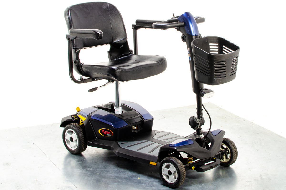 Pride Apex Rapid Used Mobility Scooter Transportable Small Lightweight Boot Suspension in Blue