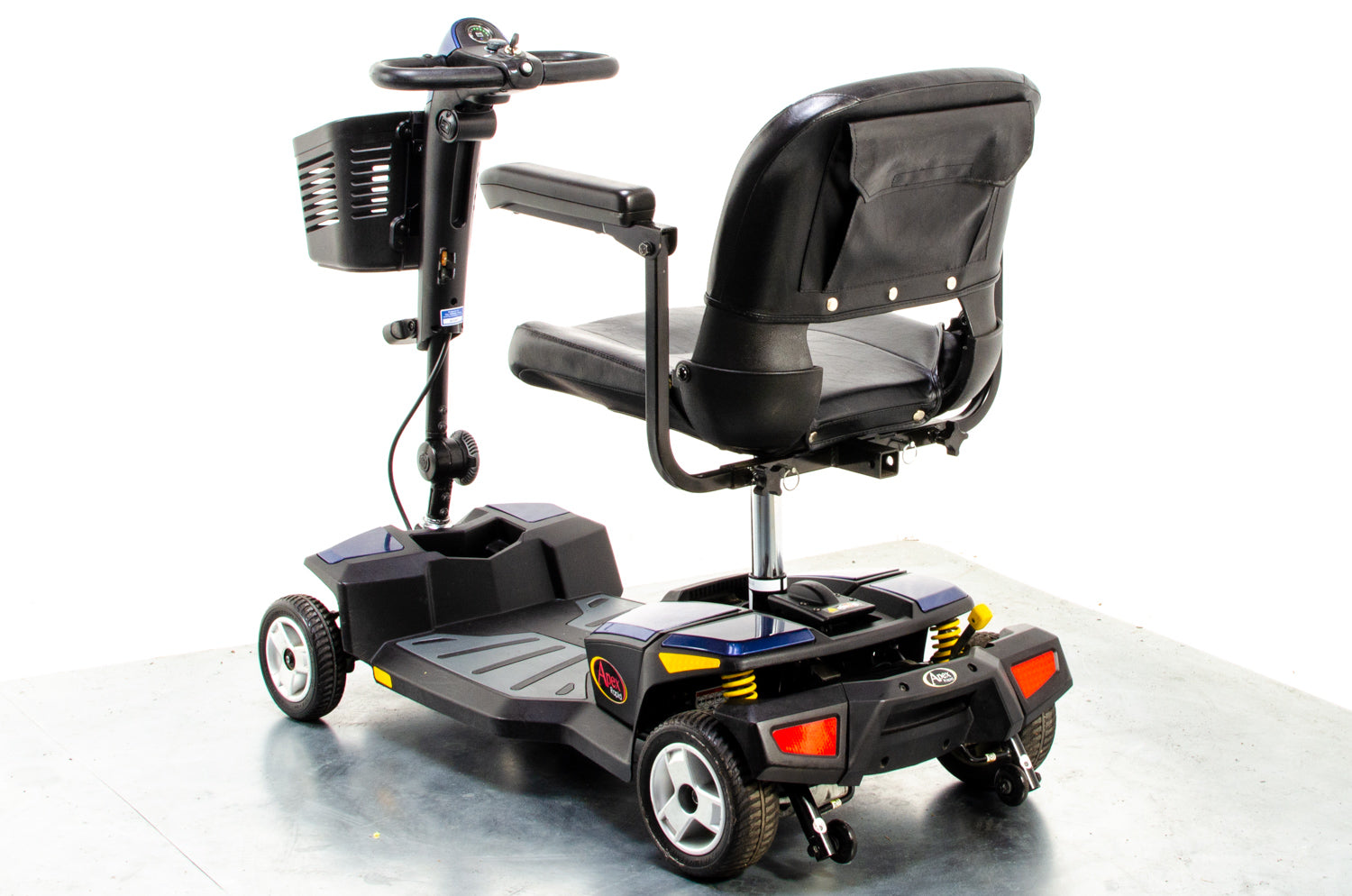 Pride Apex Rapid Used Mobility Scooter Transportable Small Lightweight Boot Suspension in Blue