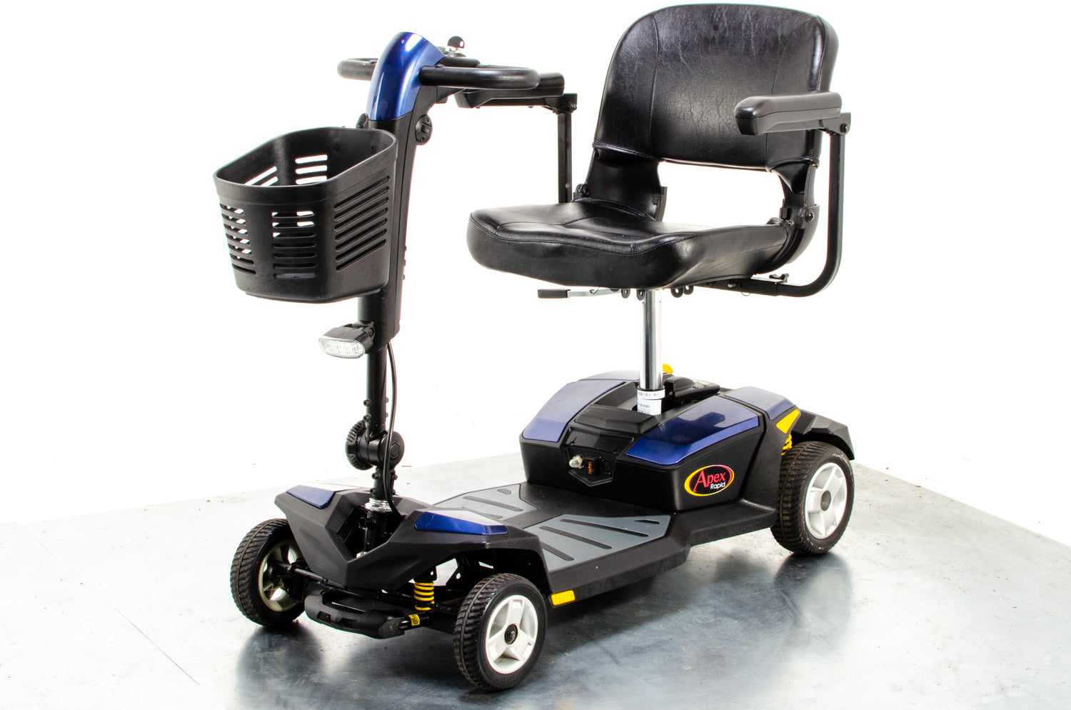 Pride Apex Rapid Used Mobility Scooter Transportable Small Lightweight Boot Suspension in Blue