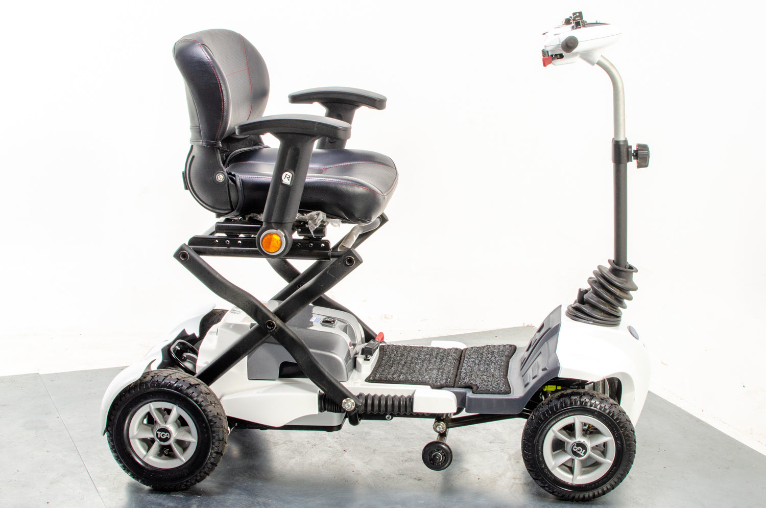 TGA Maximo Used Mobility Scooter 4mph Folding Lithium Pneumatic Suspension White 13307