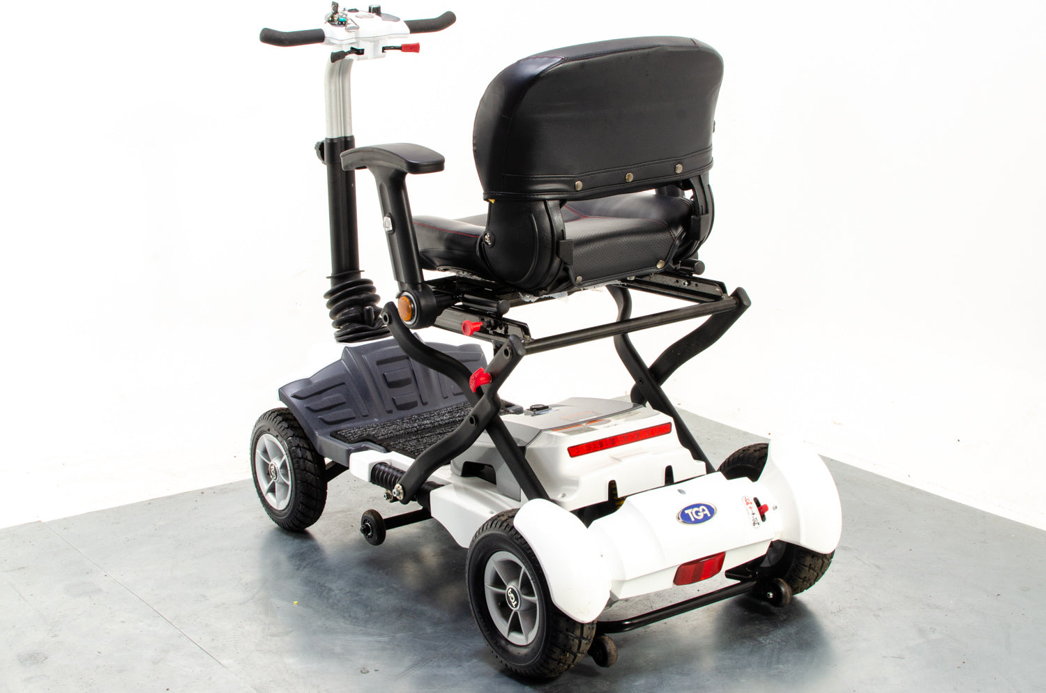 TGA Maximo Used Mobility Scooter 4mph Folding Lithium Pneumatic Suspension White 13307