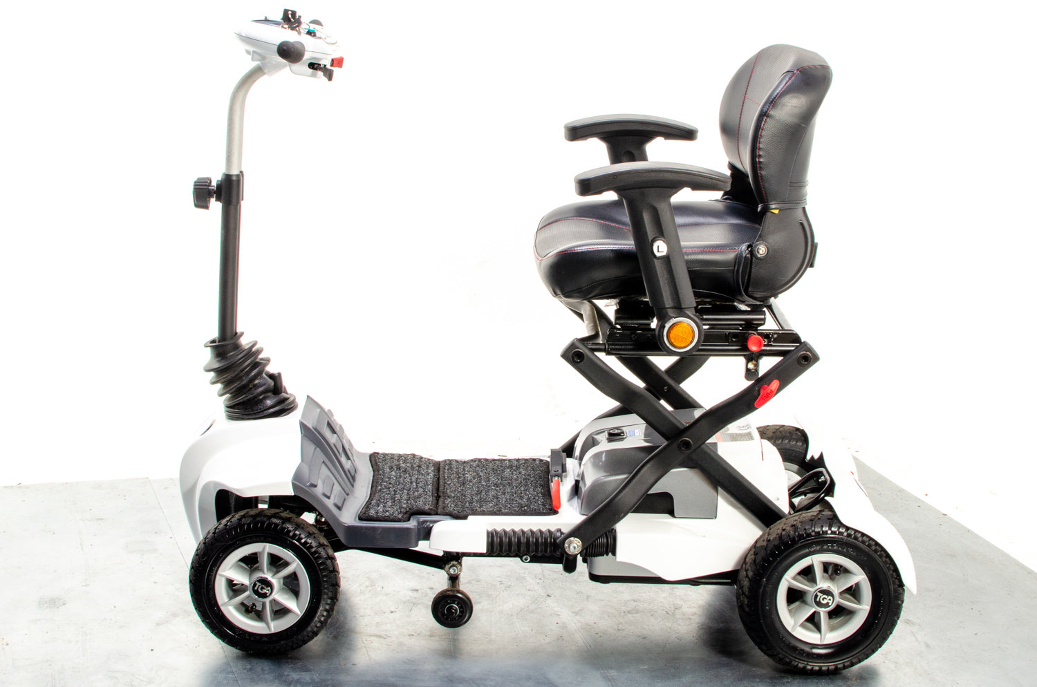 TGA Maximo Used Mobility Scooter 4mph Folding Lithium Pneumatic Suspension White 13307