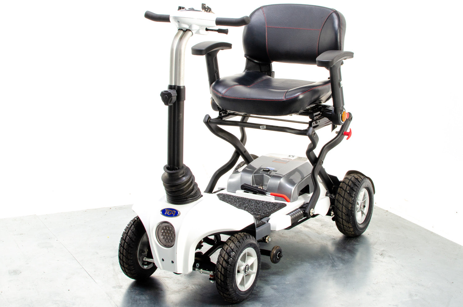 TGA Maximo Used Mobility Scooter 4mph Folding Lithium Pneumatic Suspension White 13307