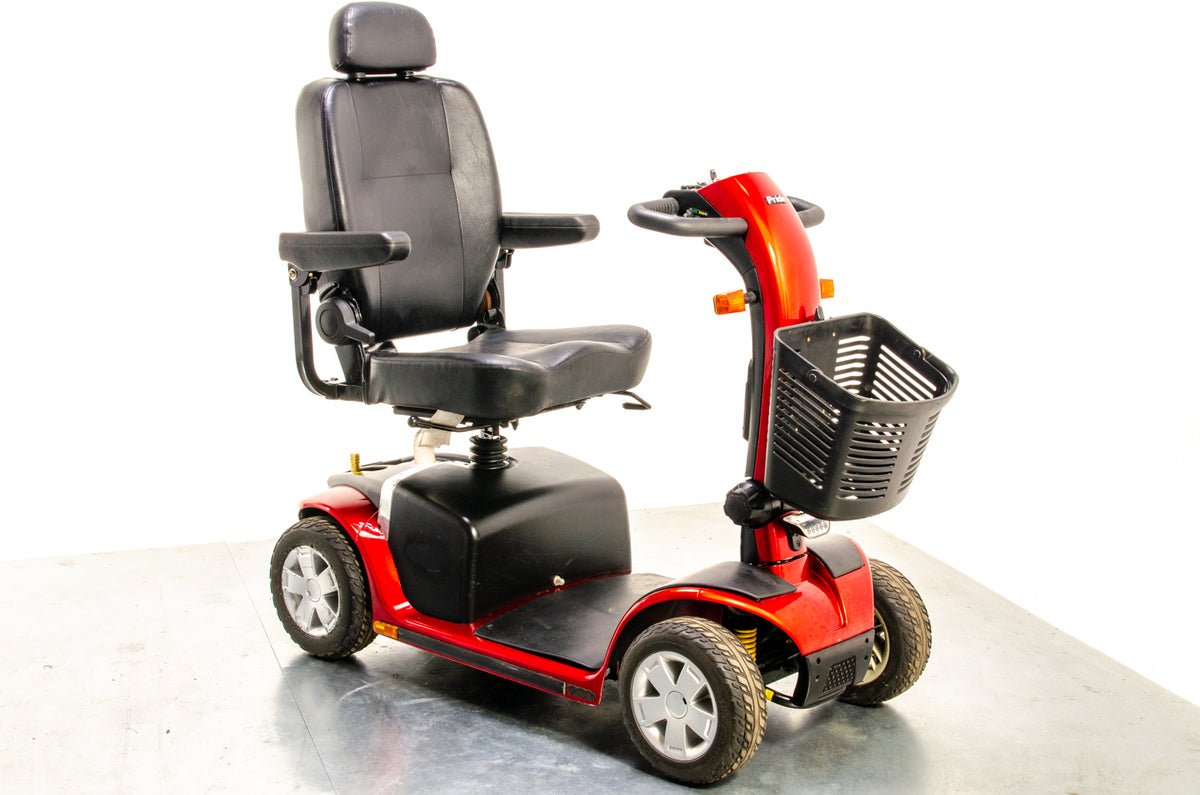 Pride Colt Deluxe Used Electric Mobility Scooter 6mph Transportable Road Pavement Green Seat Post Suspension Solid Tyres Red 13313 Main image