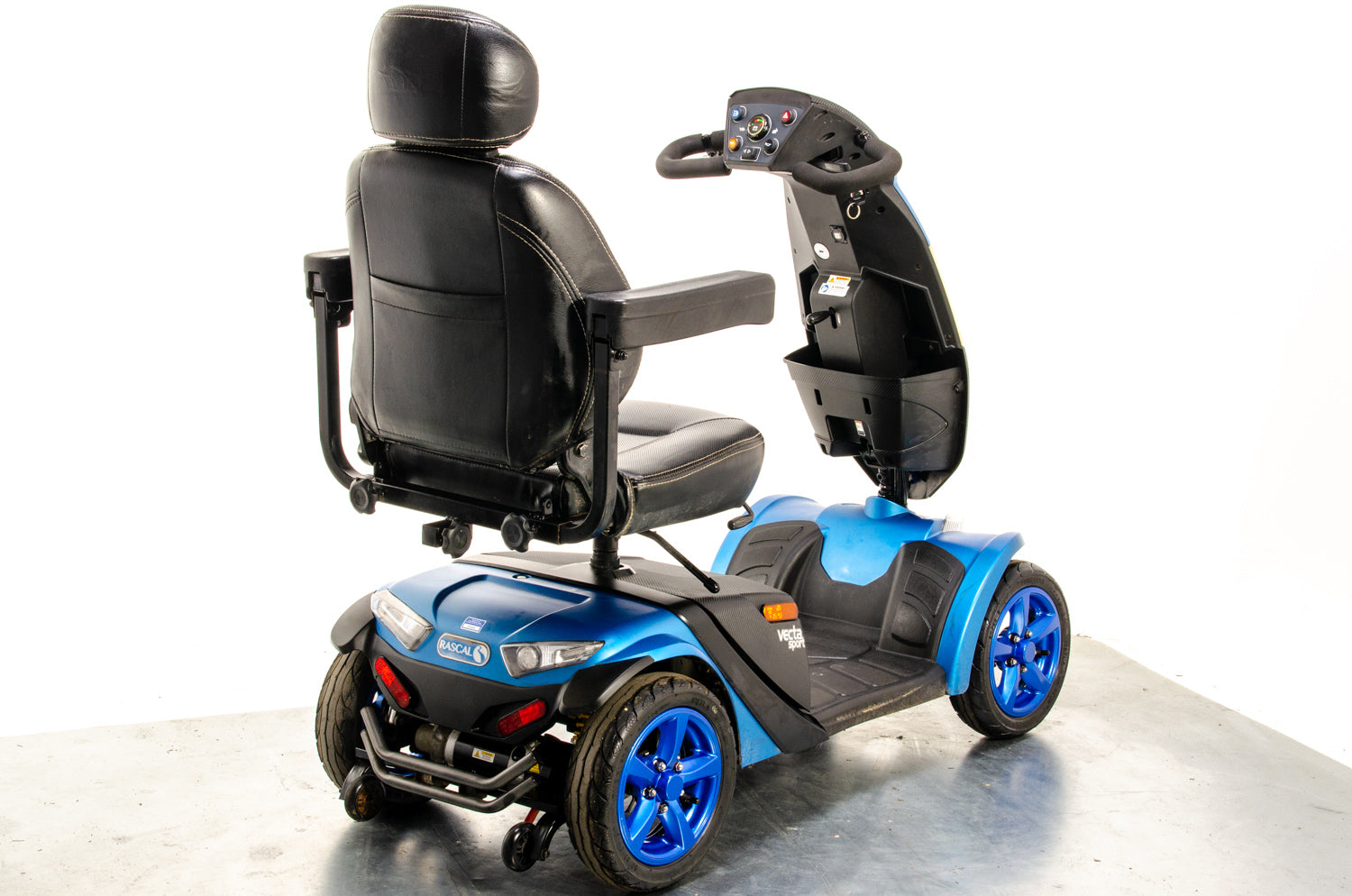 Rascal Vecta Sport Compact Used Electric Mobility Scooter 8mph Max Grip Suspension All-Terrain Road Legal Blue 13318