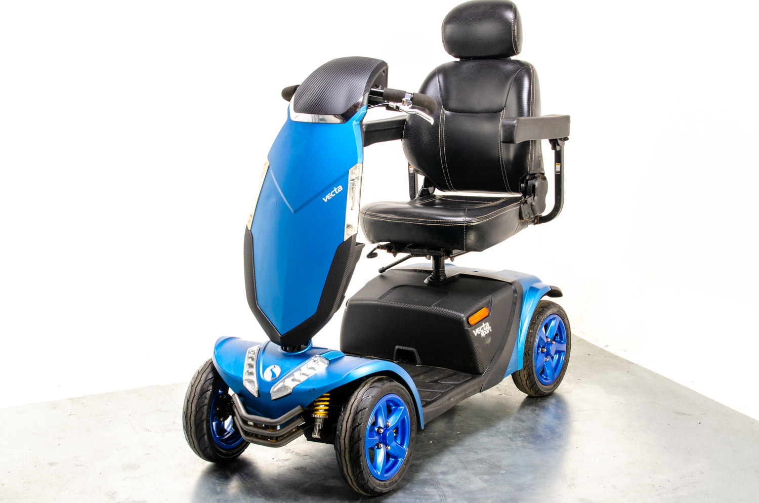 Rascal Vecta Sport Compact Used Electric Mobility Scooter 8mph Max Grip Suspension All-Terrain Road Legal Blue 13318