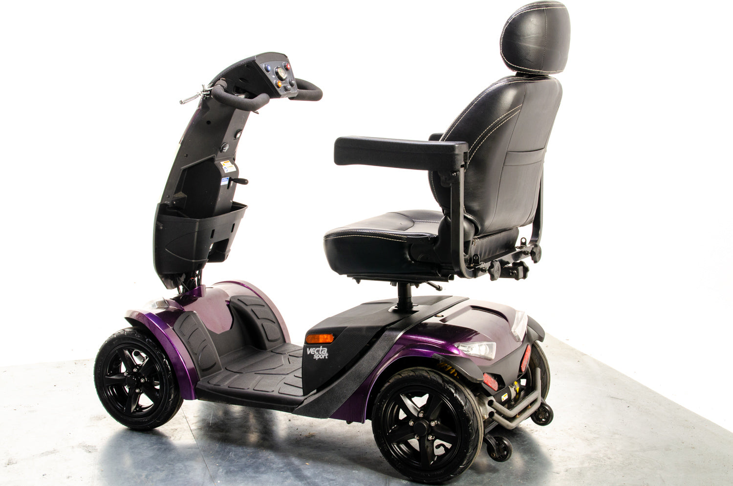 Rascal Vecta Sport Compact Used Electric Mobility Scooter 8mph Max Grip Suspension All-Terrain Road Legal Purple Sparkle 13317