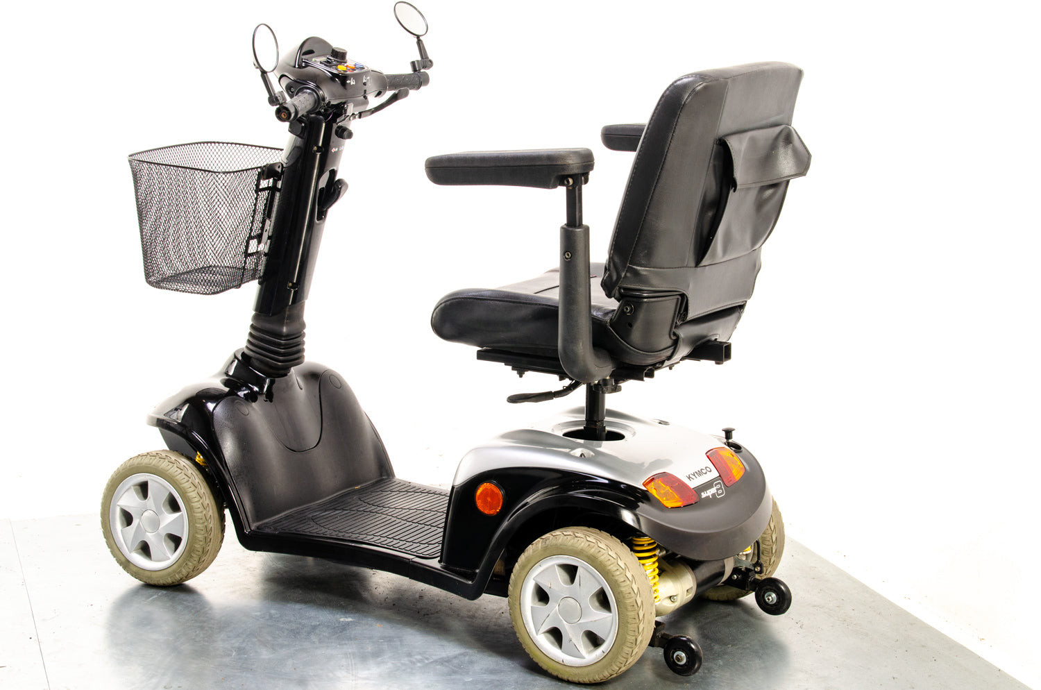 Kymco Super 8 Used Mobility Scooter 8mph Road Pavement Suspension Solid Tyres Black