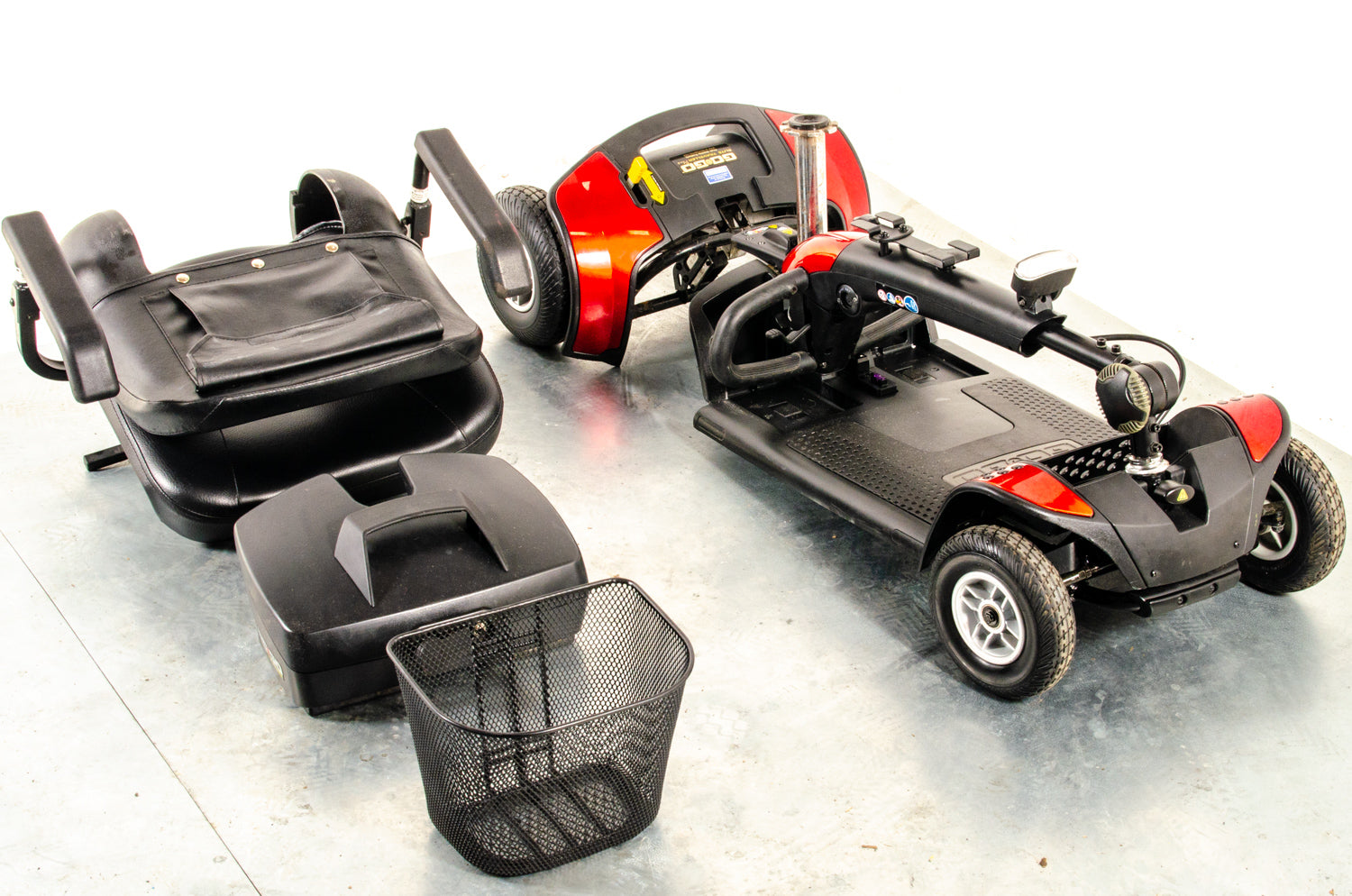 Pride Go-Go Elite Traveller Used Mobility Scooter Boot Lightweight Travel Transportable Red 13222