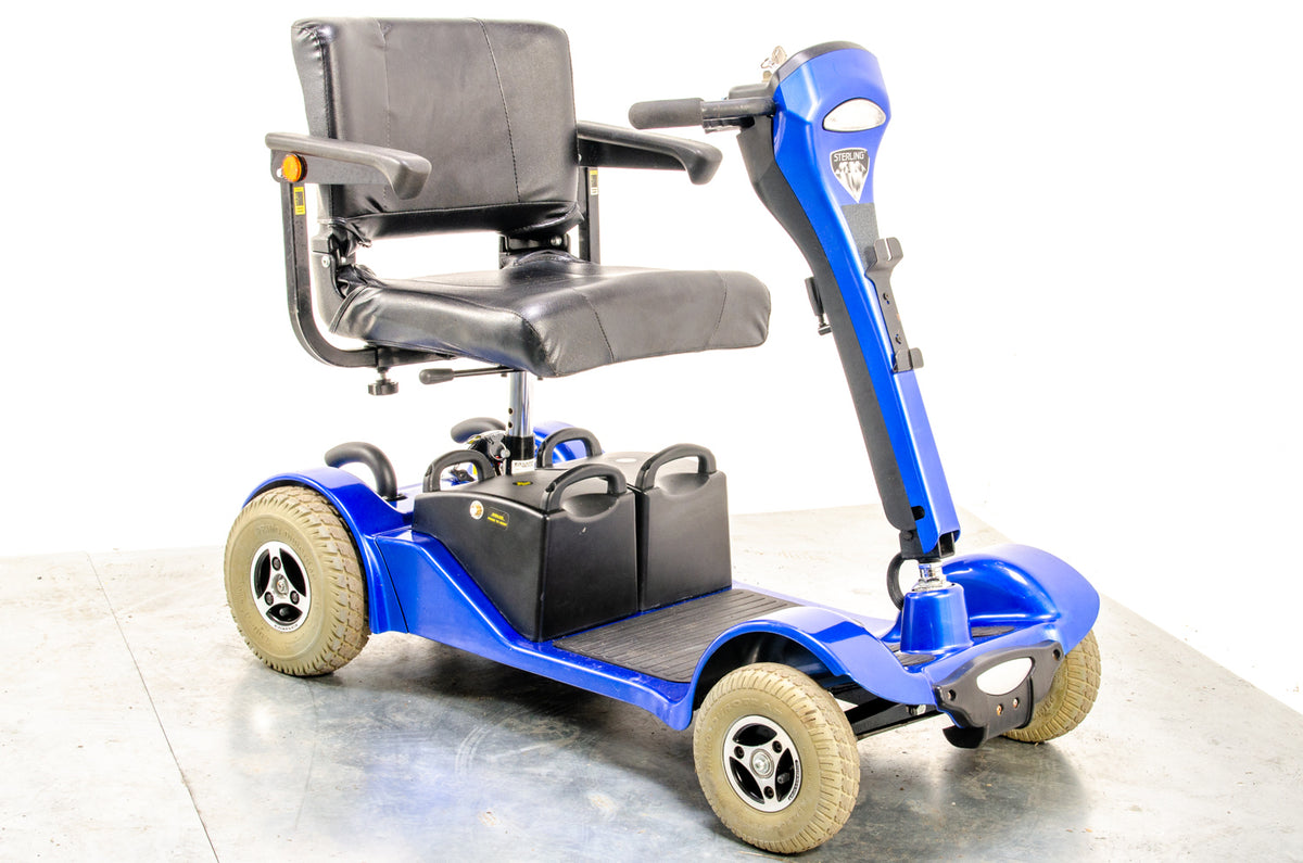 Sterling Sapphire 2 Used Mobility Scooter Midsize Transportable Pneumatic Tyres Folding Boot Blue 11463