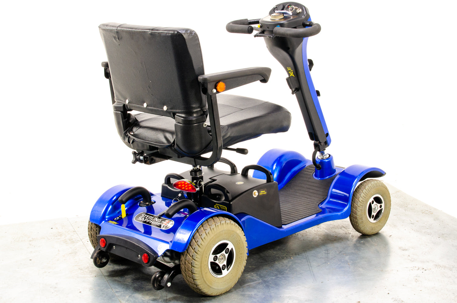 Sterling Sapphire 2 Used Mobility Scooter Midsize Transportable Pneumatic Tyres Folding Boot Blue 11463