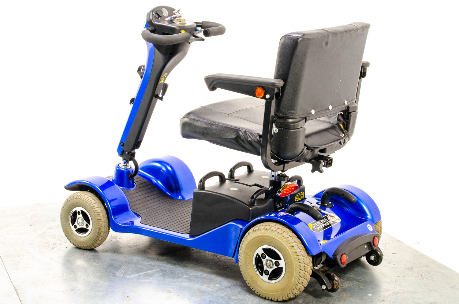 Sterling Sapphire 2 Used Mobility Scooter Midsize Transportable Pneumatic Tyres Folding Boot Blue 11463