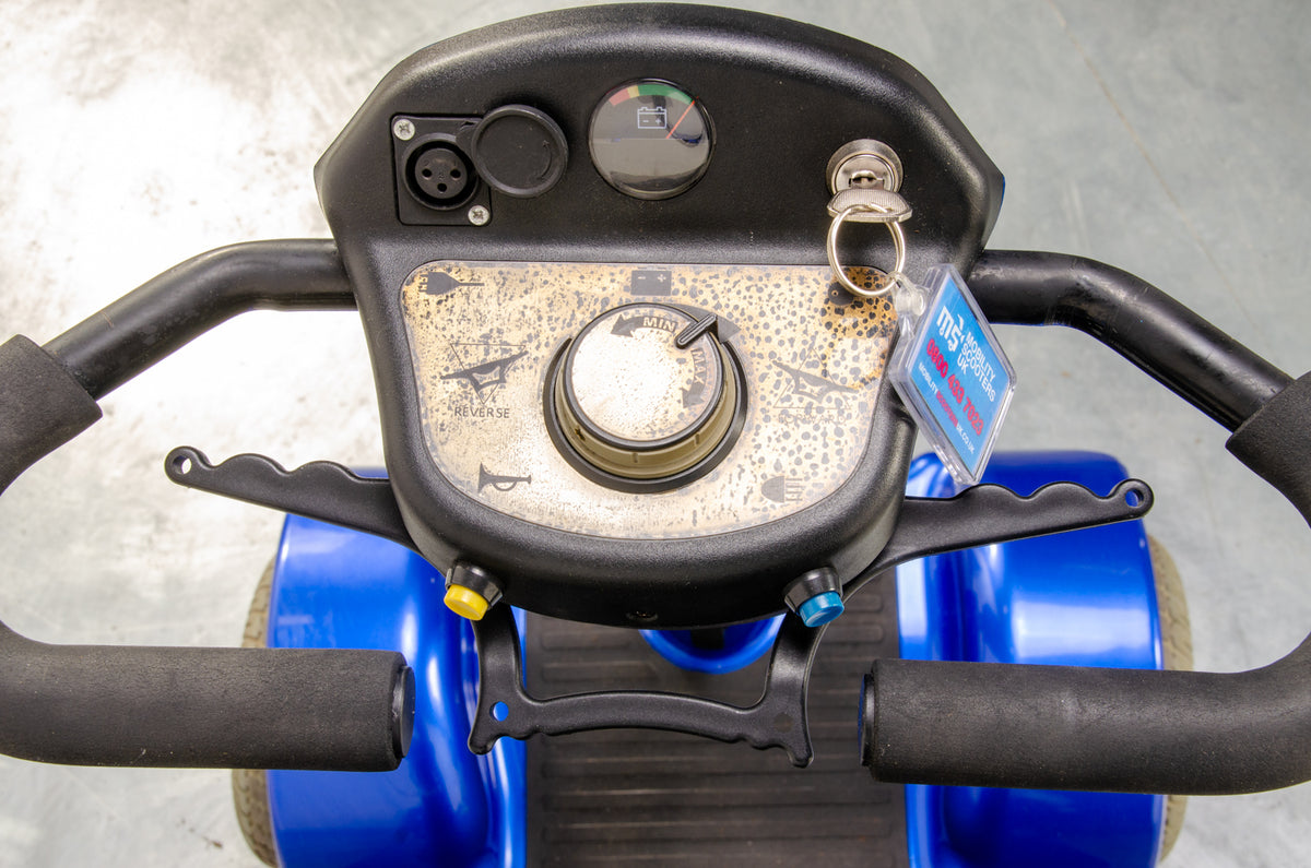 Sterling Sapphire 2 Used Mobility Scooter Midsize Transportable Pneumatic Tyres Folding Boot Blue 11463
