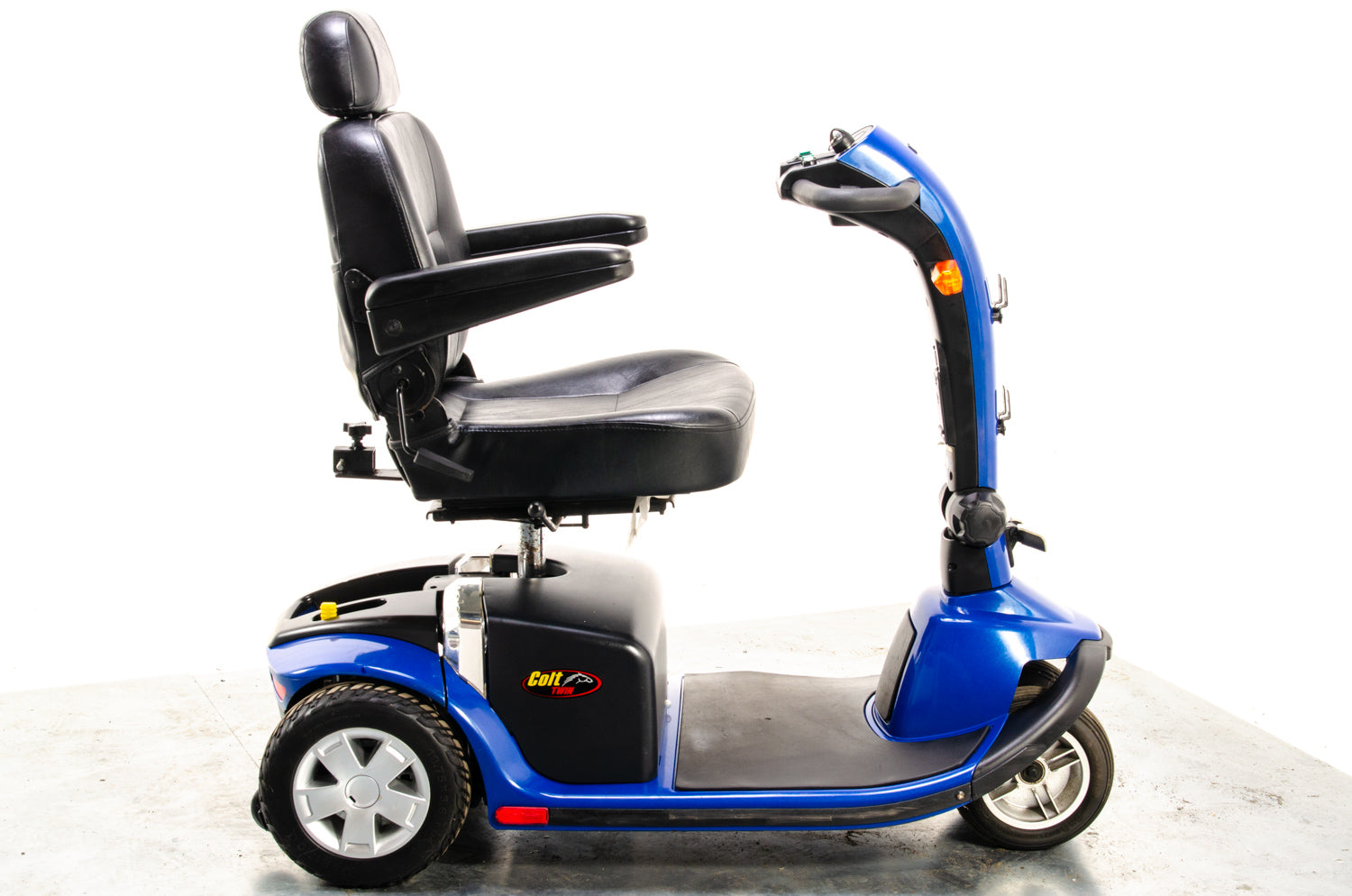 Pride Colt Twin Used Electric Mobility Scoter Transportable Trike Pavement Folding Blue 13272