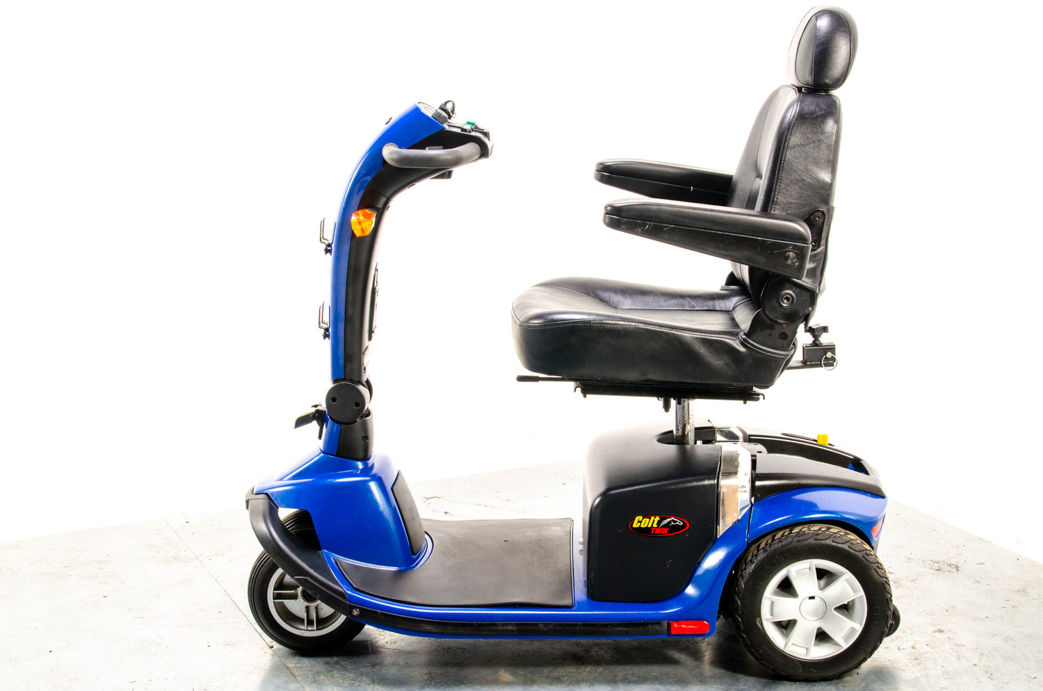 Pride Colt Twin Used Electric Mobility Scoter Transportable Trike Pavement Folding Blue 13272