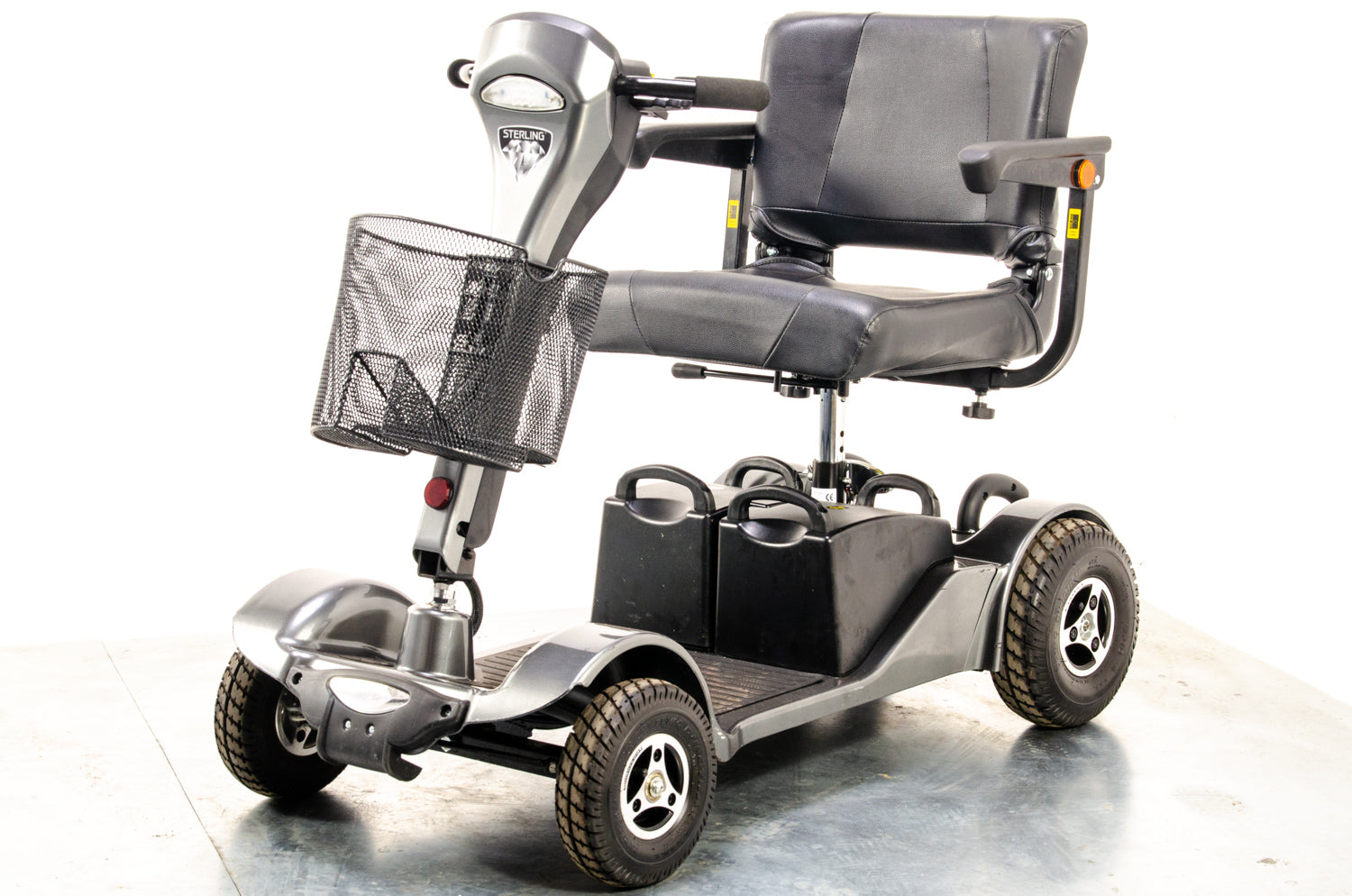 Sterling Sapphire 2 Used Mobility Scooter Midsize Transportable Pneumatic Tyres Folding Boot Grey 13067