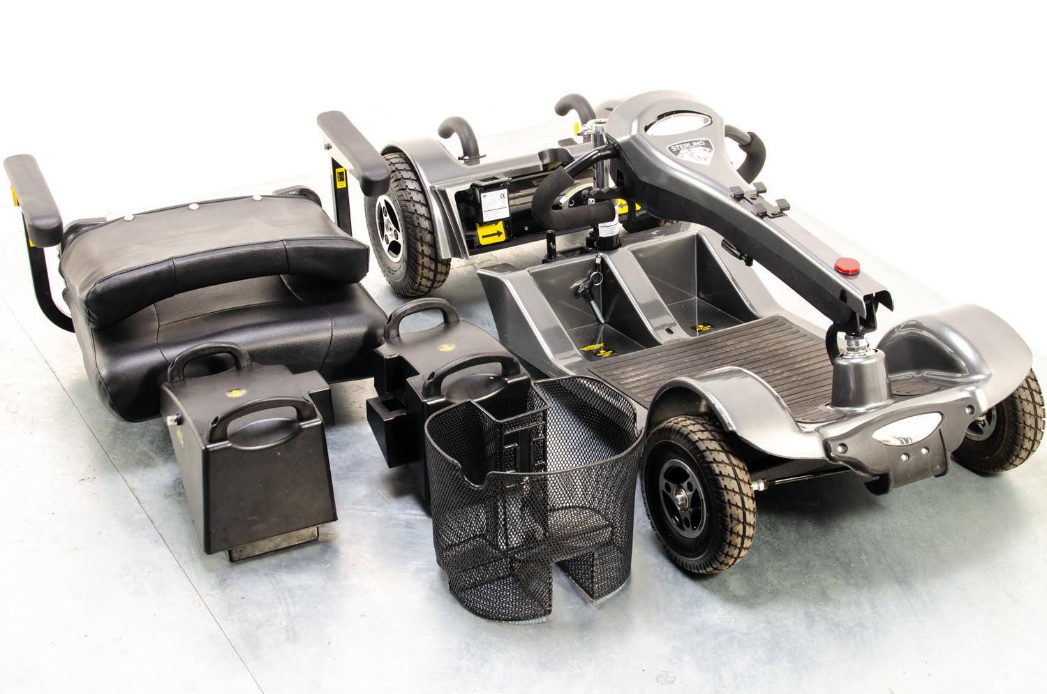 Sterling Sapphire 2 Used Mobility Scooter Midsize Transportable Pneumatic Tyres Folding Boot Grey 13067 Secondary image