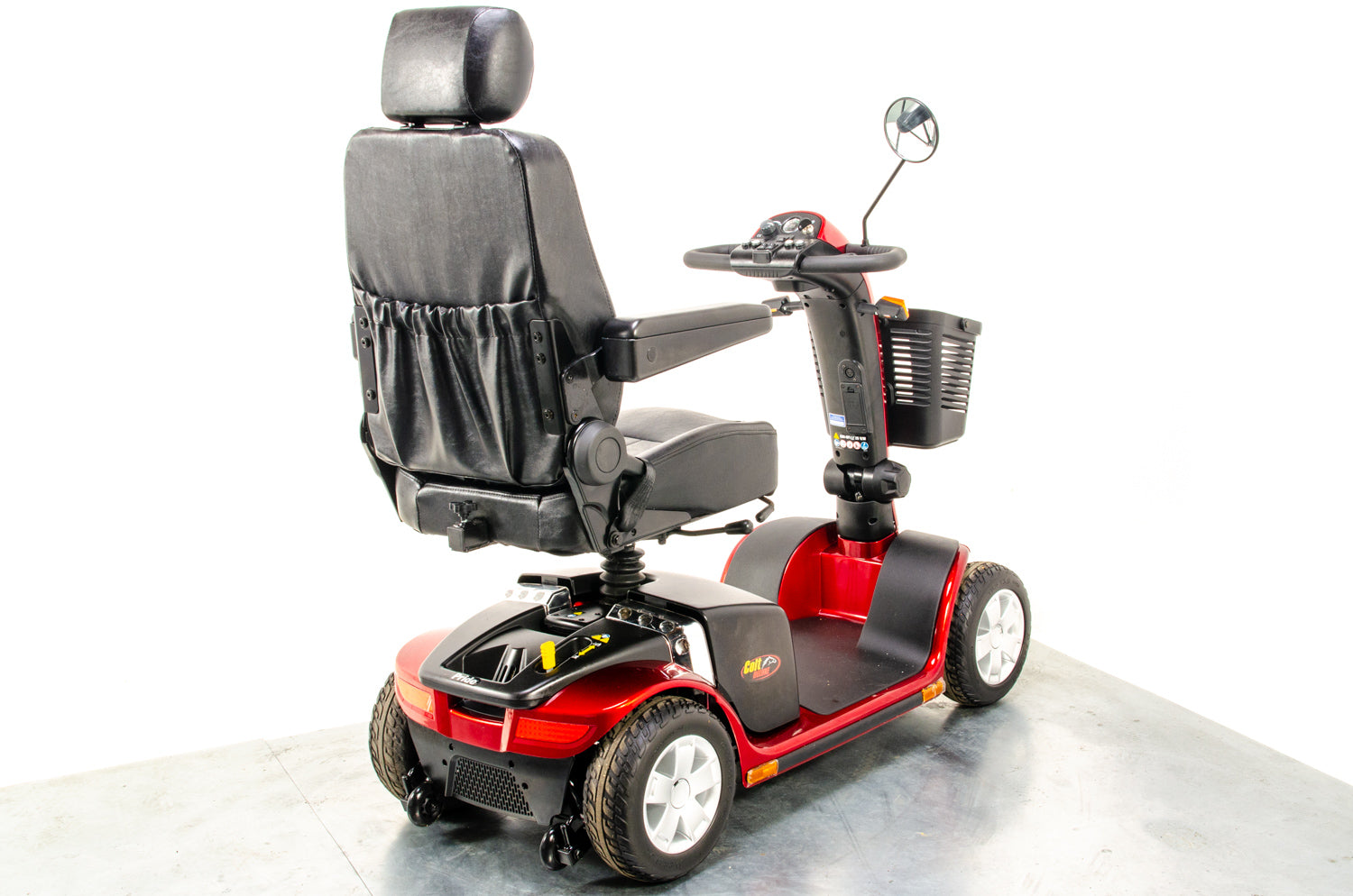 Pride Colt Deluxe Used Electric Mobility Scooter 6mph Transportable Road Pavement Seat Post Suspension Solid Tyres Red 13274