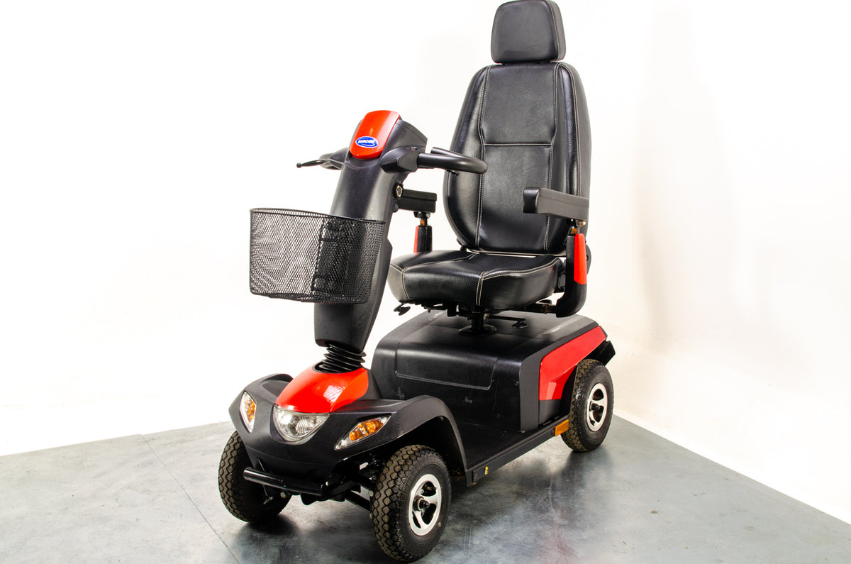 Invacare Orion Pro Used Mobility Scooter 8mph Road Pavement Suspension Pneumatic Tyres Red Midsize 13326