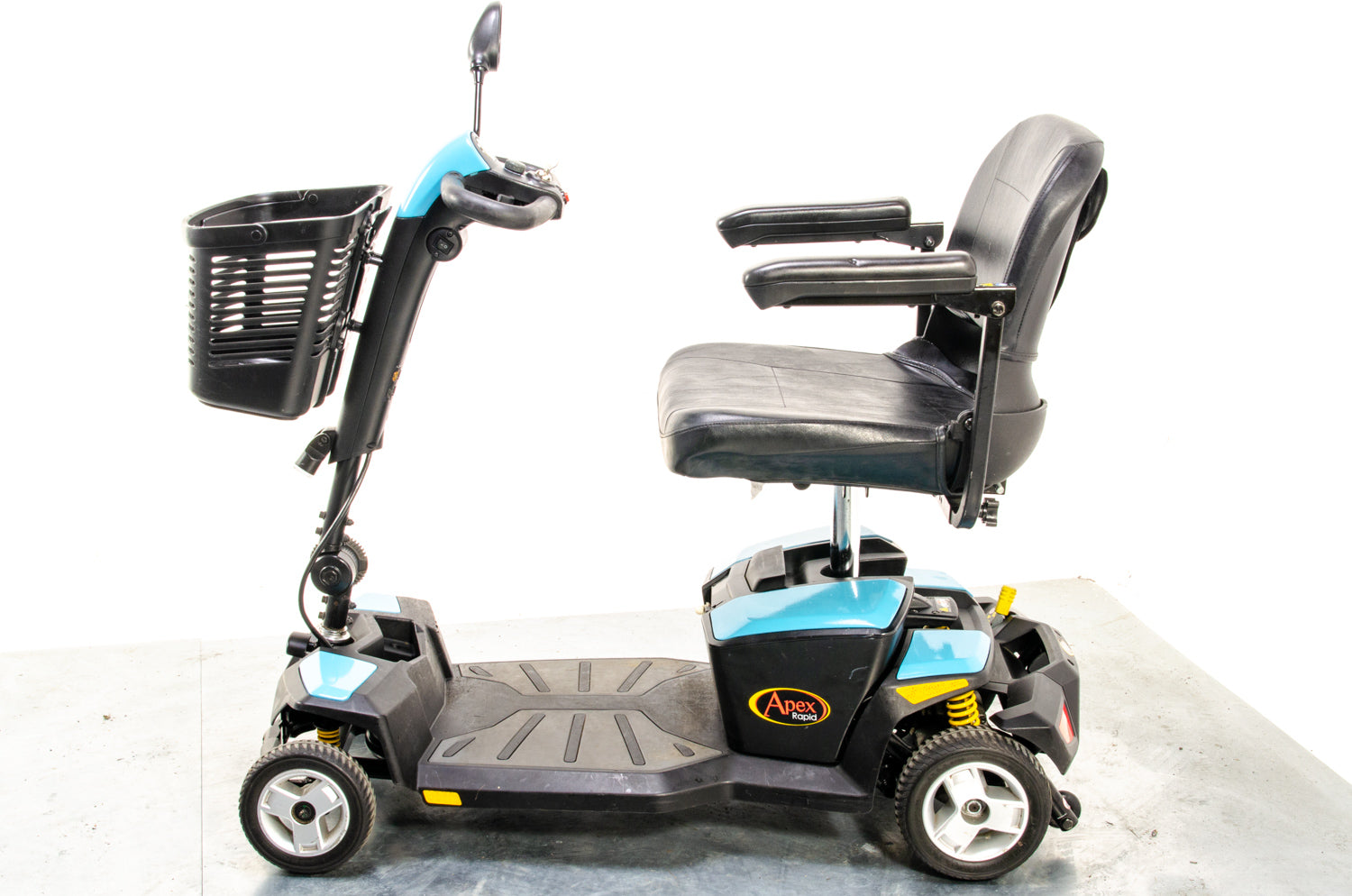 Pride Apex Rapid Used Mobility Scooter Transportable Small Lightweight Boot Suspension Baby Blue 12457