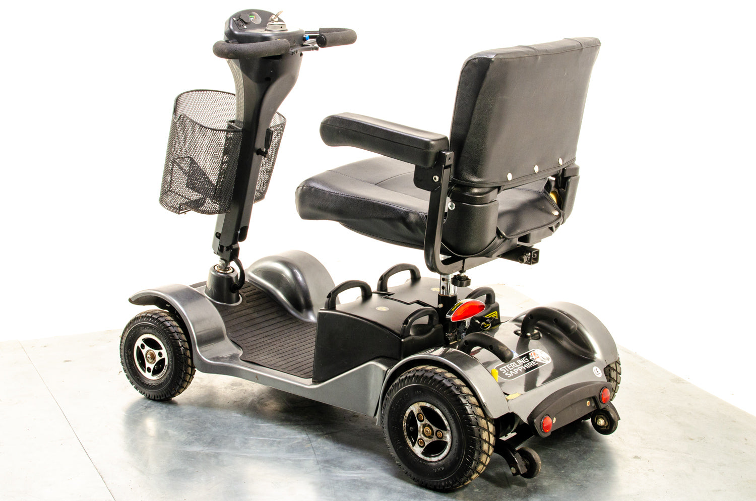 Sterling Sapphire 2 Used Mobility Scooter Midsize Transportable Pneumatic Tyres Folding Boot Grey 13082