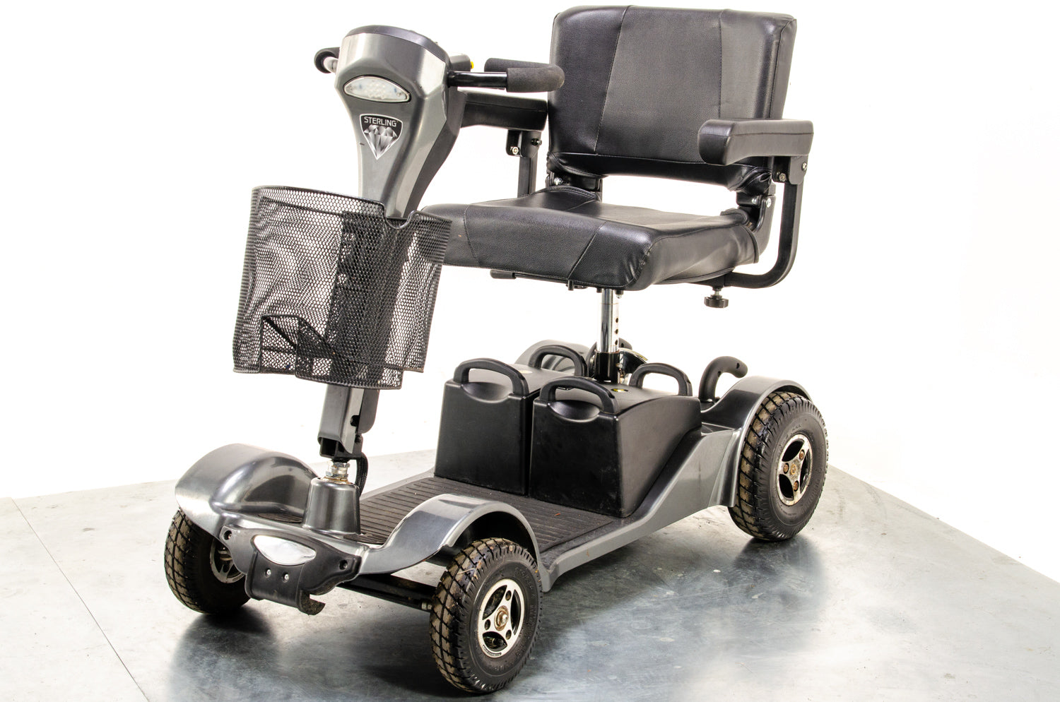 Sterling Sapphire 2 Used Mobility Scooter Midsize Transportable Pneumatic Tyres Folding Boot Grey 13082