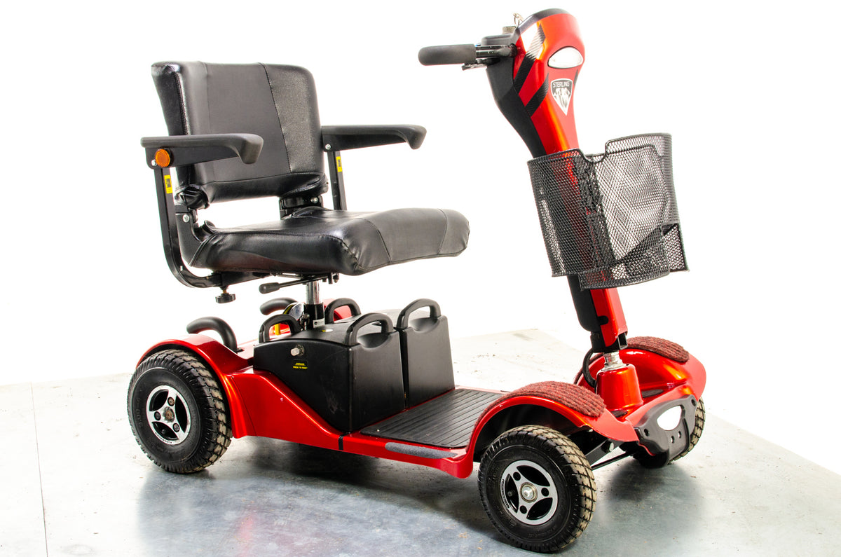 Sterling Sapphire 2 Used Mobility Scooter Midsize Transportable Pneumatic Tyres Folding Boot Red 13346