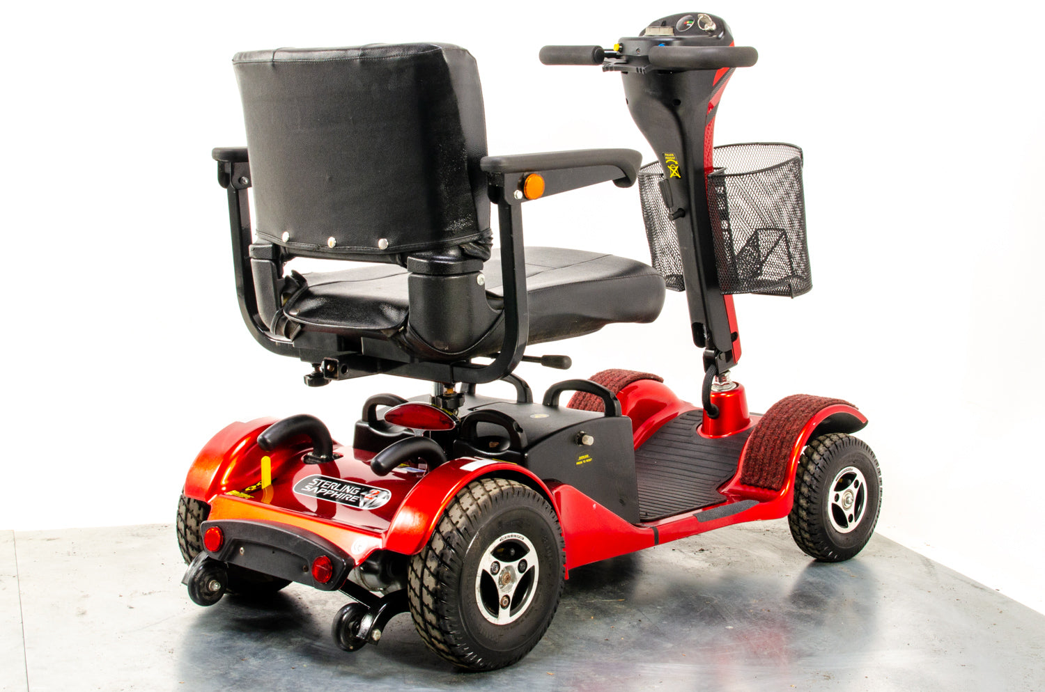 Sterling Sapphire 2 Used Mobility Scooter Midsize Transportable Pneumatic Tyres Folding Boot Red 13346