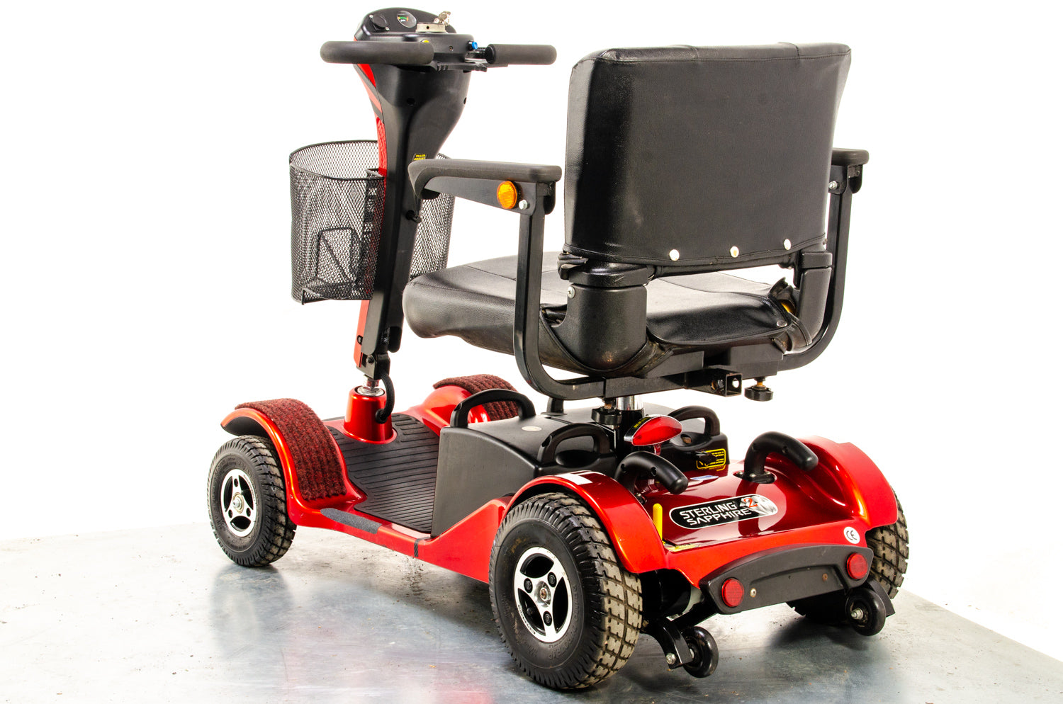 Sterling Sapphire 2 Used Mobility Scooter Midsize Transportable Pneumatic Tyres Folding Boot Red 13346