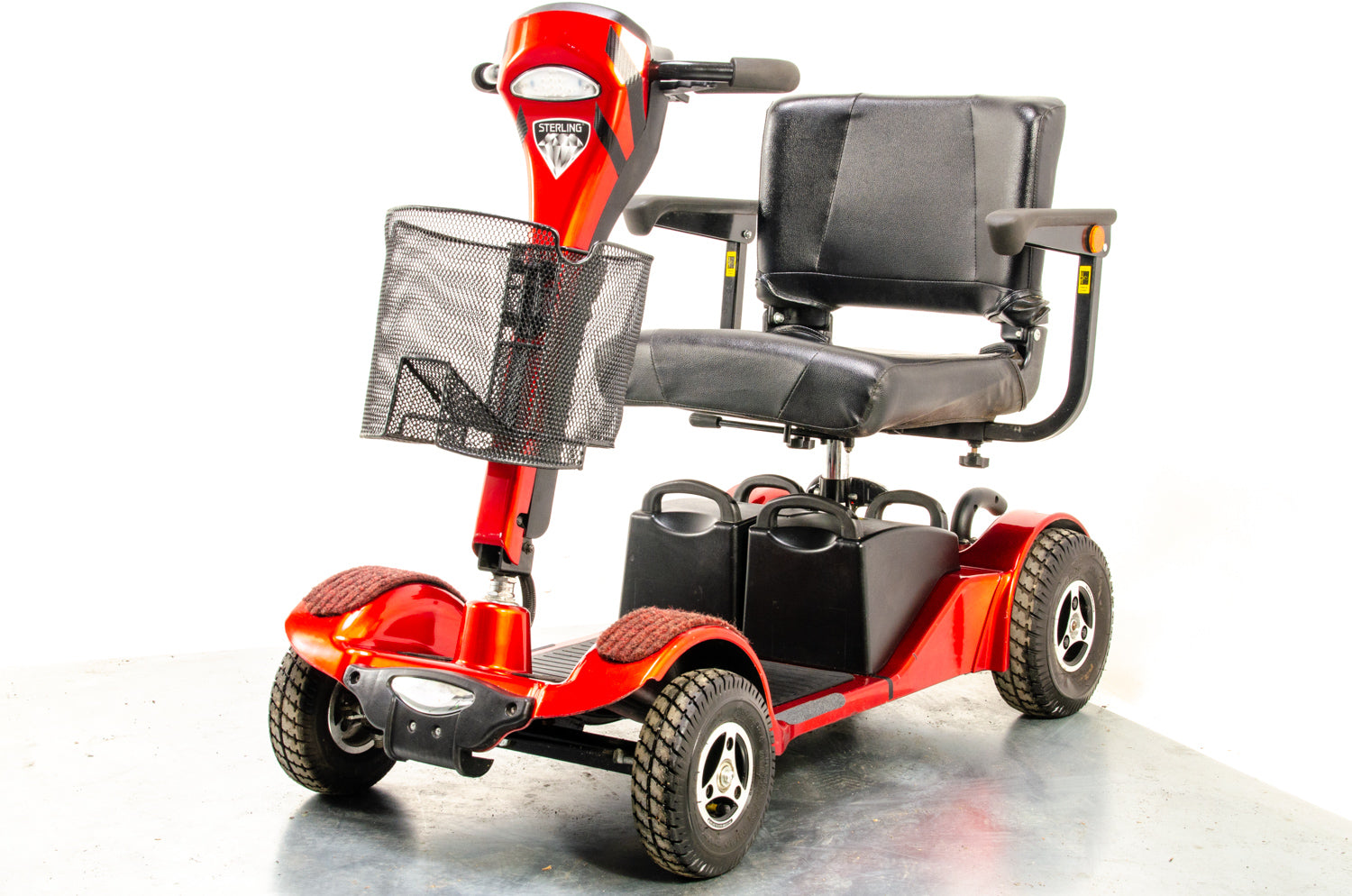 Sterling Sapphire 2 Used Mobility Scooter Midsize Transportable Pneumatic Tyres Folding Boot Red 13346