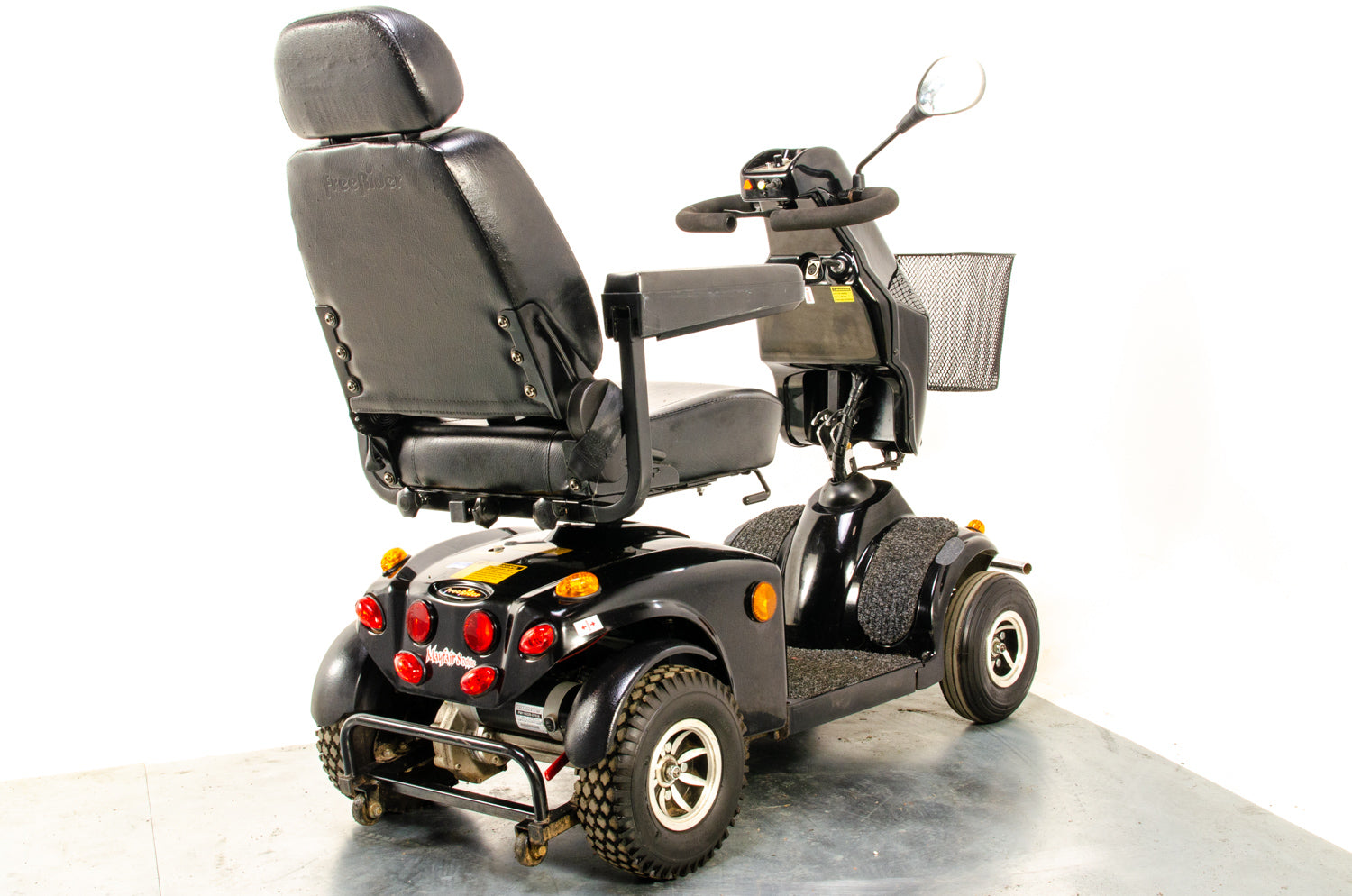 Freerider Mayfair 8 Deluxe Used Mobility Scooter 8mph Class 3 Black Suspension Pneumatic Road Pavement