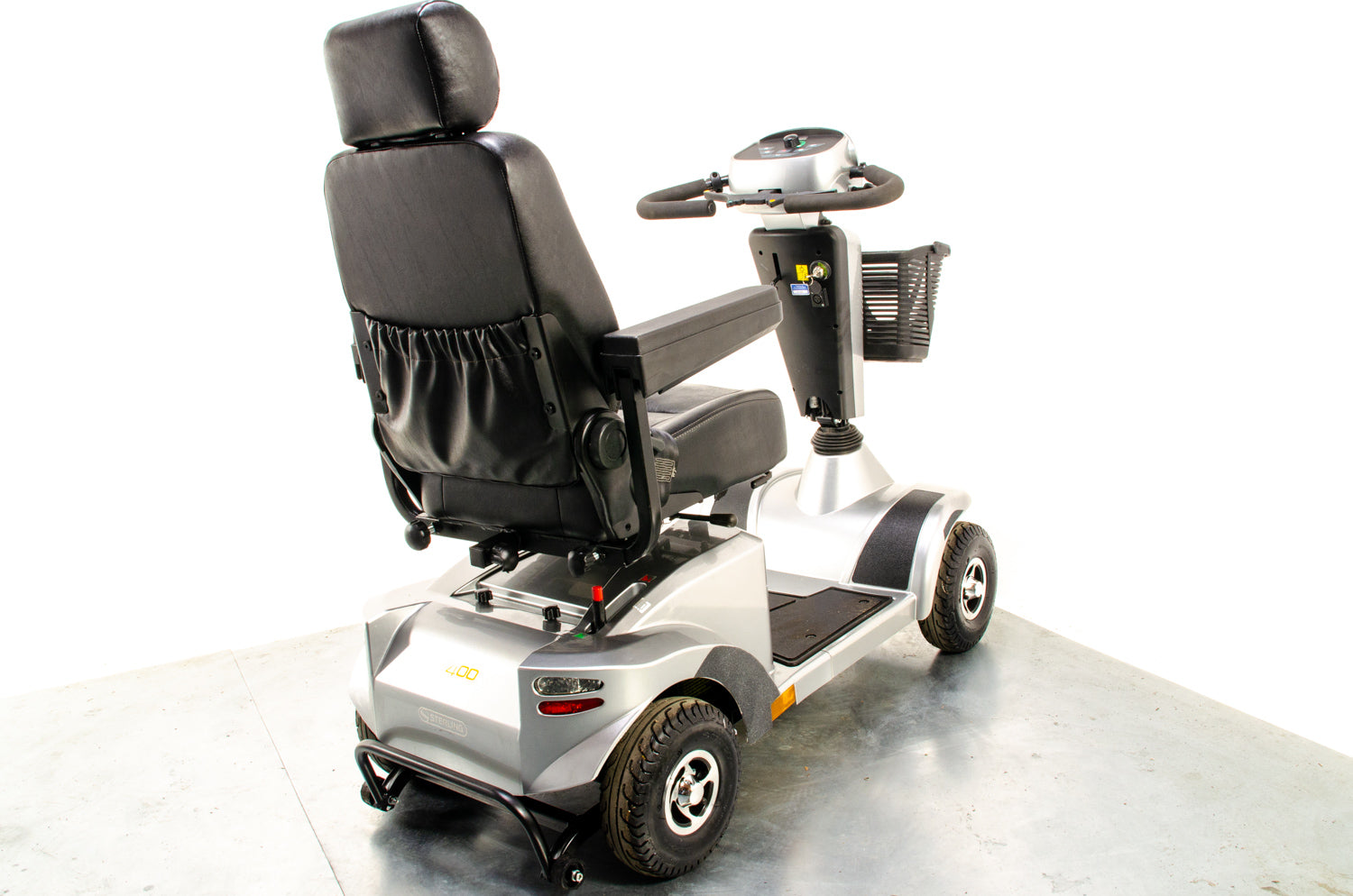 Sunrise Medical Sterling S400 Used Mobility Scooter Silver Midsize Pneumatic Pavement 13287