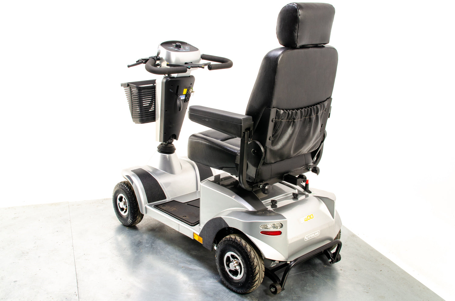 Sunrise Medical Sterling S400 Used Mobility Scooter Silver Midsize Pneumatic Pavement 13287