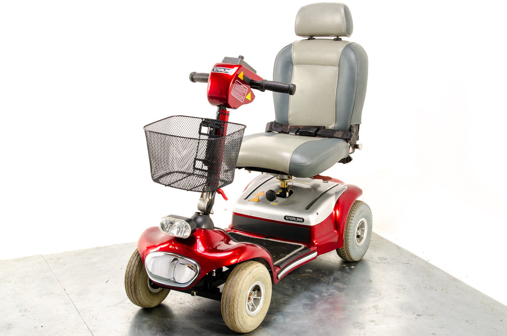 Sterling Sapphire LS Used Mobility Scooter Comfy All-Terrain Midsize Pneumatic Tyres Folding Boot Red
