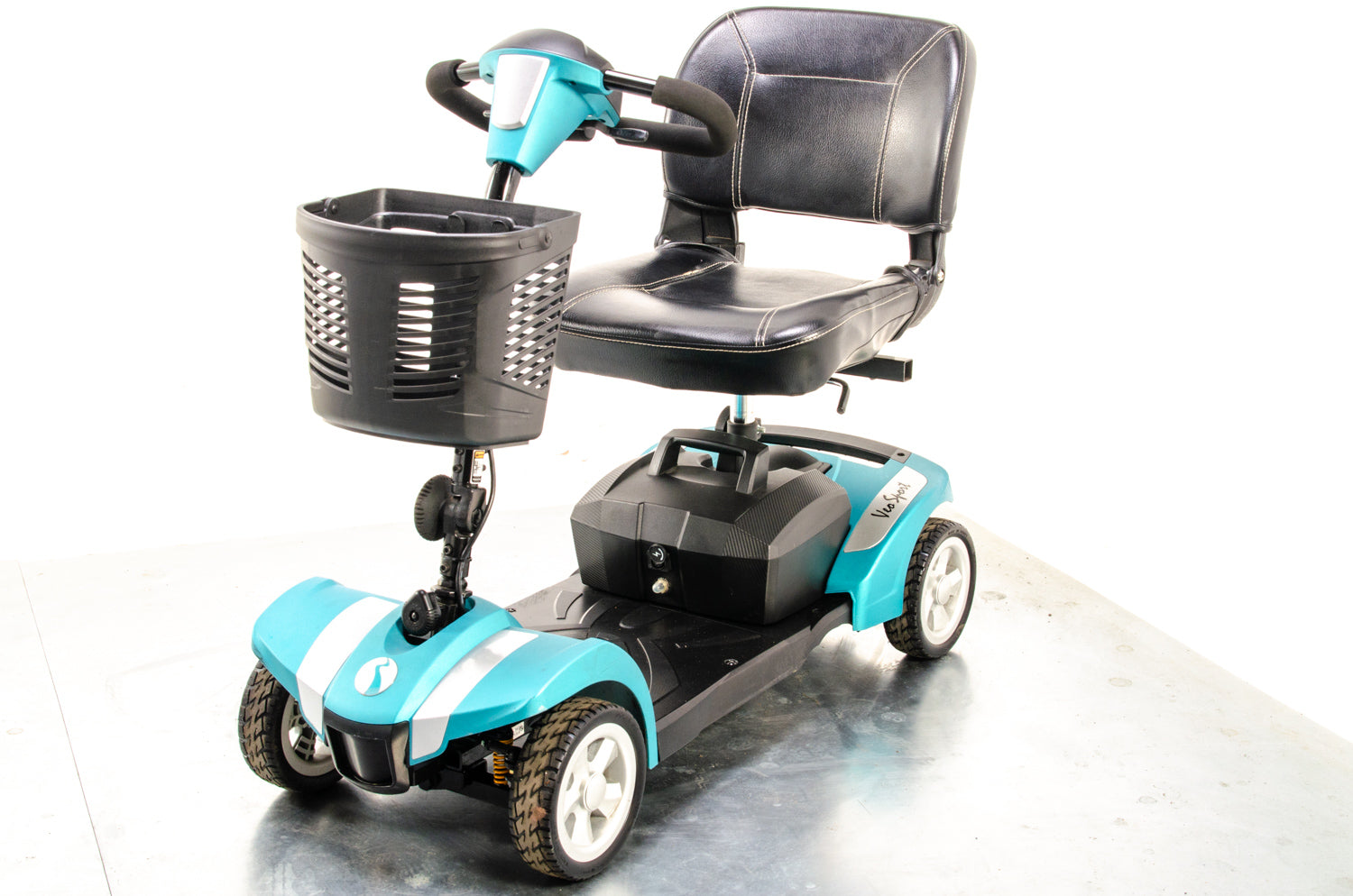 Veo Sport Used Electric Mobility Scooter Small Portable Lightweight Transportable Boot Turquoise