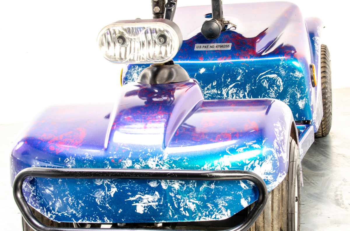 Rascal 388 S Used Electric Mobility Scooter Pavement Pneumatic Custom Blue Purple