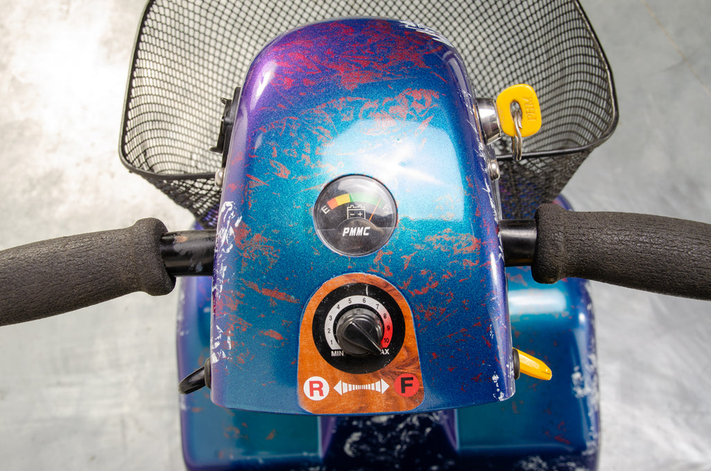Rascal 388 S Used Electric Mobility Scooter Pavement Pneumatic Custom Blue Purple