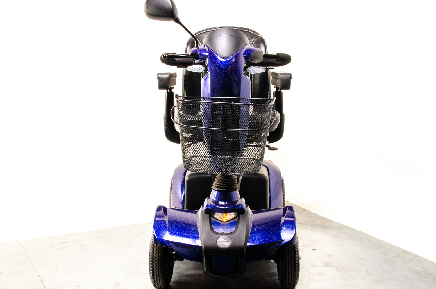 Rascal Vantage X Used Electric Mobility Scooter 6mph Compact Road Legal Blue Sparkle