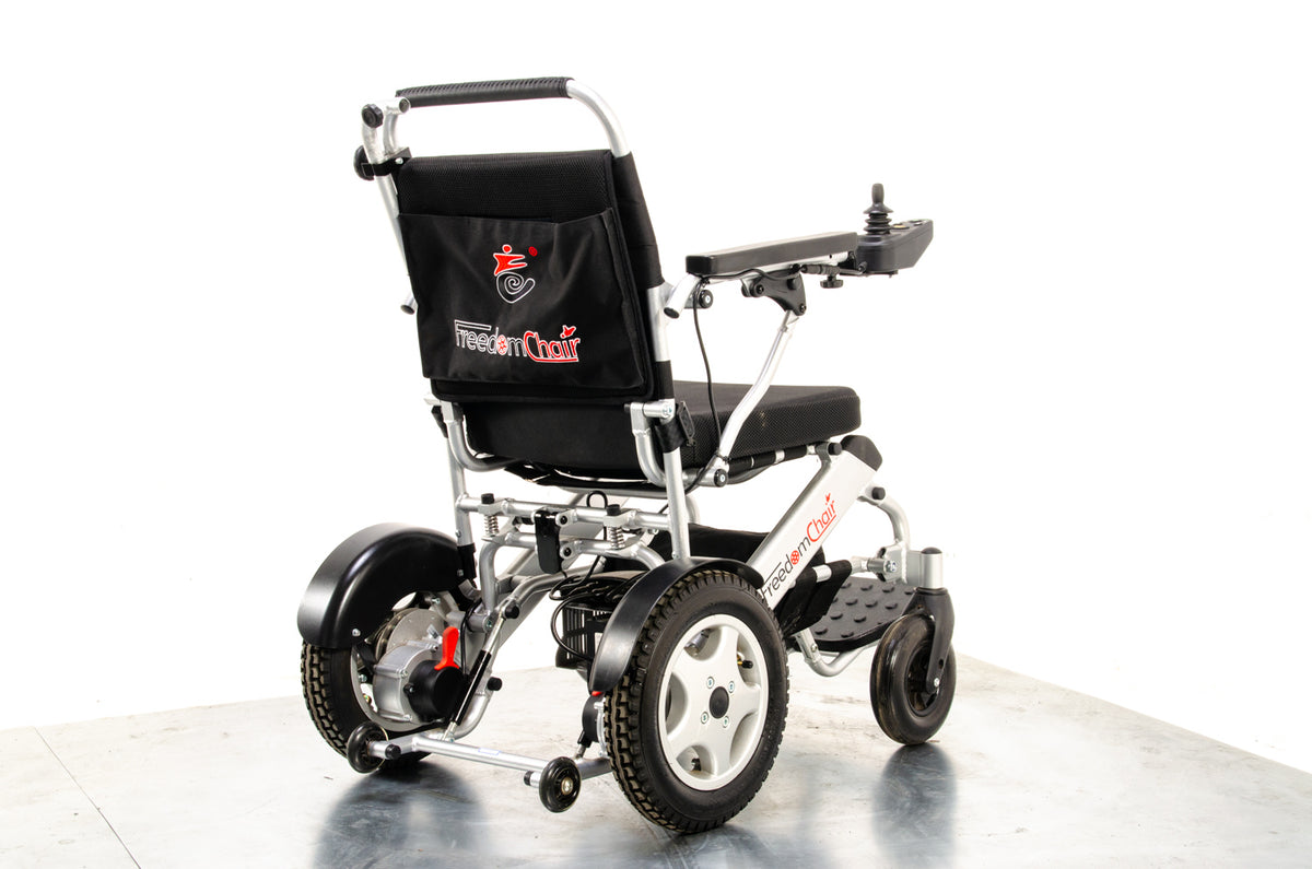 Freedom Chair A06L Used Electric Folding Wheelchair Powerchair Portable Transportable Lithium Aluminium Lightweight Attendant Brushless