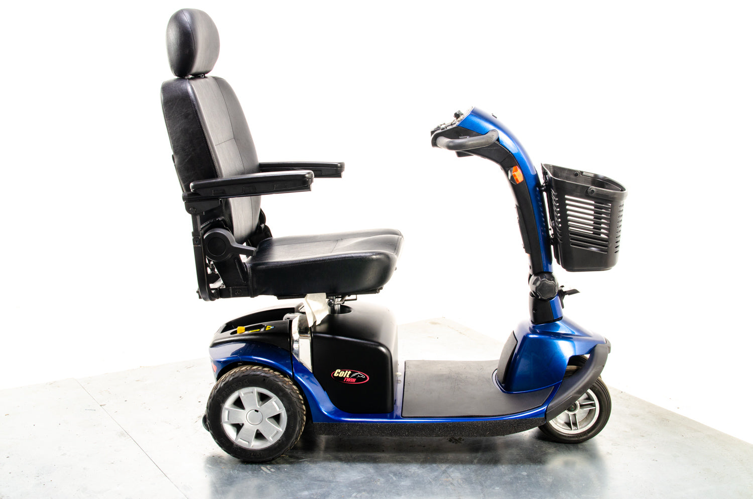 Pride Colt Twin Used Electric Mobility Scoter Transportable Trike Pavement Travel Blue 13520