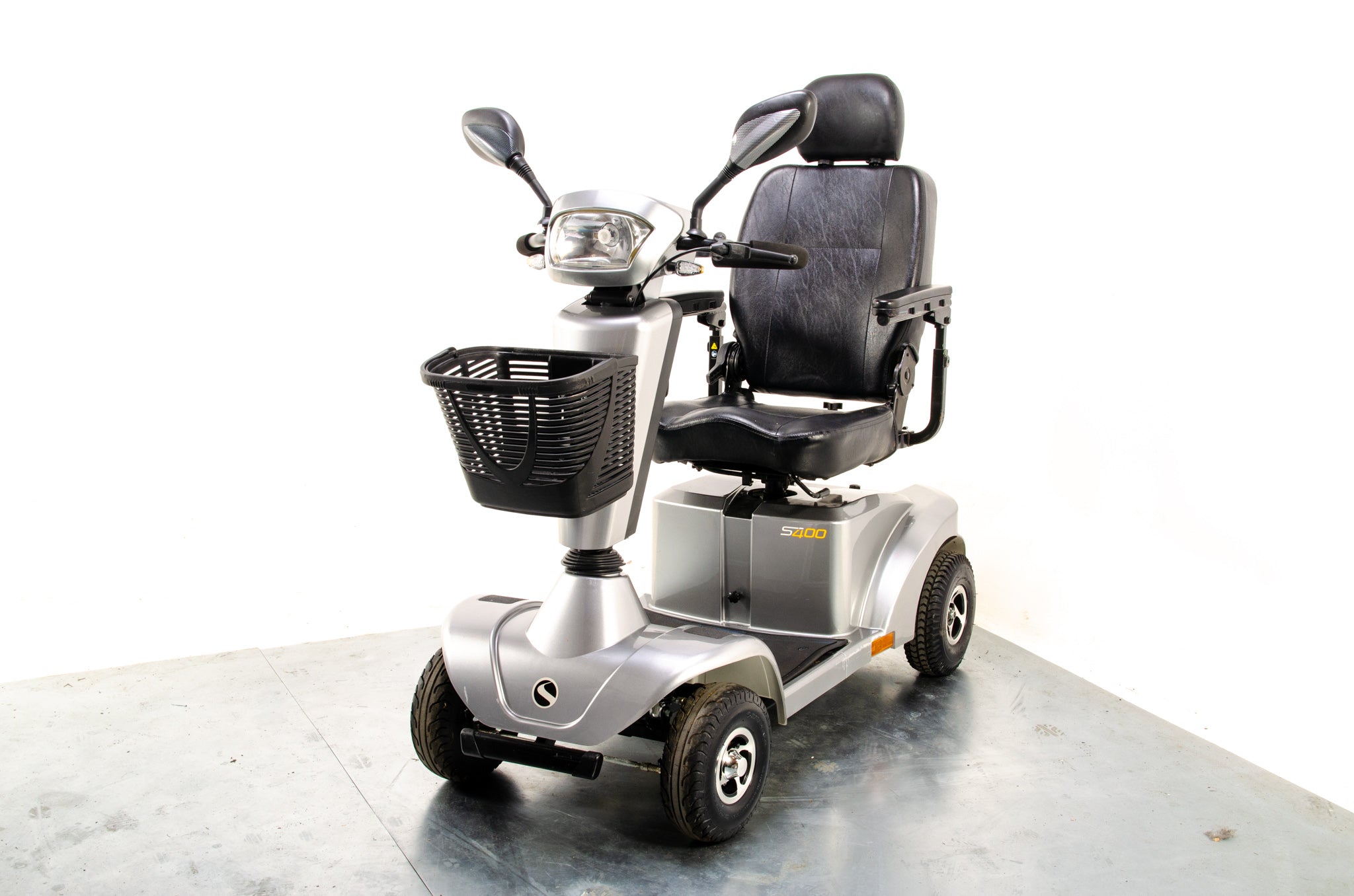 Sunrise Medical Sterling S400 Used Mobility Scooter Silver Midsize Solid Pavement 13361