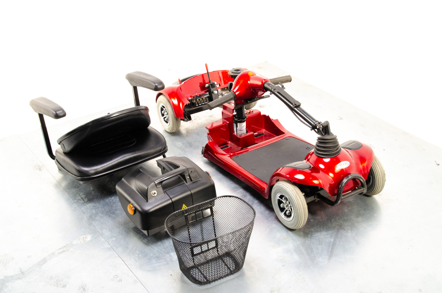 CTM HS-295 Used Mobility Scooter Transportable Boot Portable Lightweight Red Secondary image